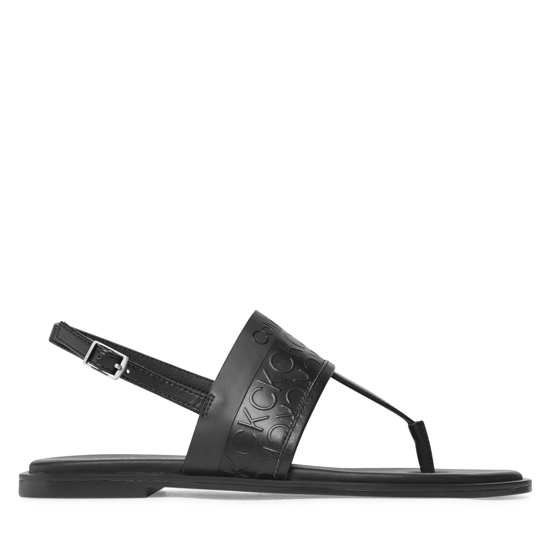 Calvin Klein Sandali Almond Tp Sandal-Hf Mono HW0HW01536 Črna - Pepit.si