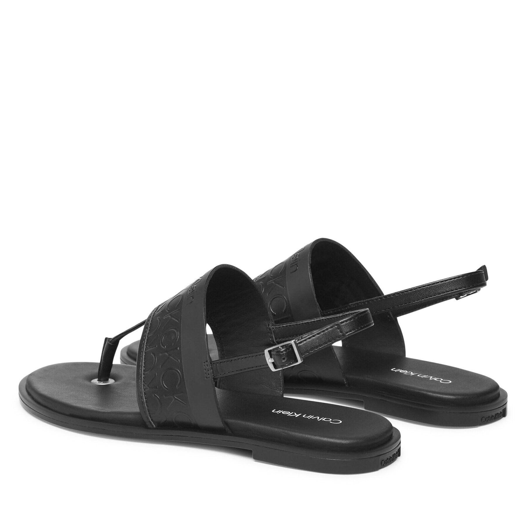 Calvin Klein Sandali Almond Tp Sandal-Hf Mono HW0HW01536 Črna - Pepit.si