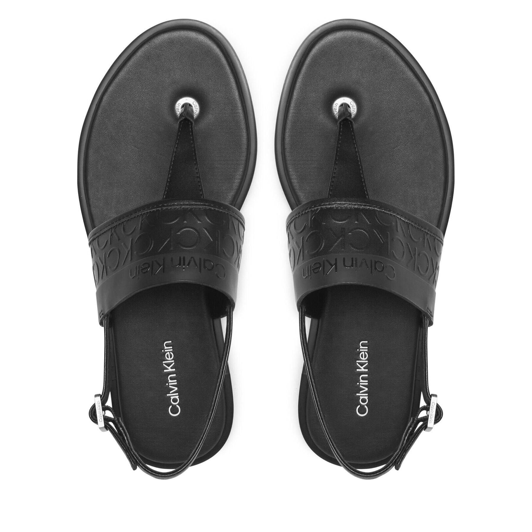 Calvin Klein Sandali Almond Tp Sandal-Hf Mono HW0HW01536 Črna - Pepit.si