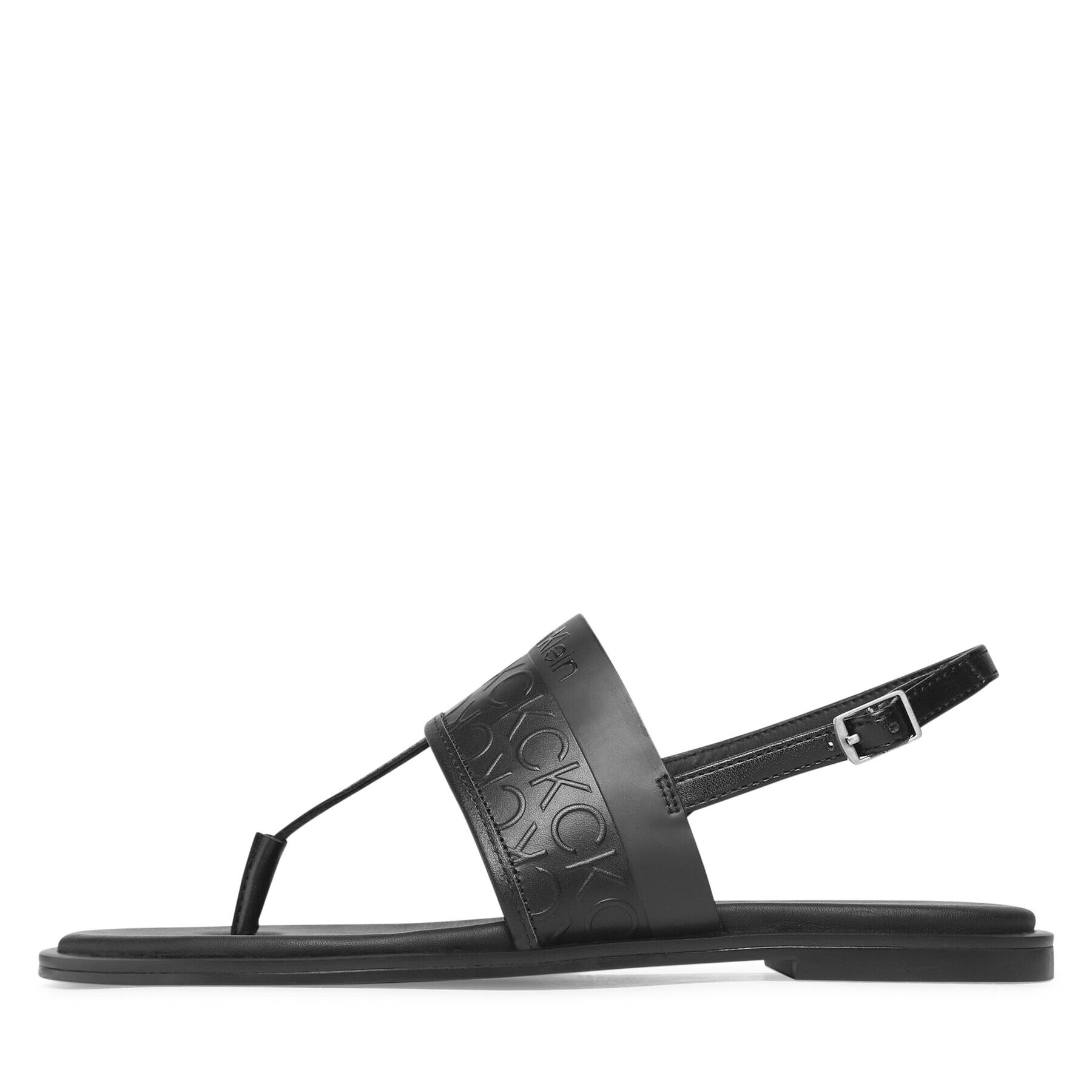 Calvin Klein Sandali Almond Tp Sandal-Hf Mono HW0HW01536 Črna - Pepit.si