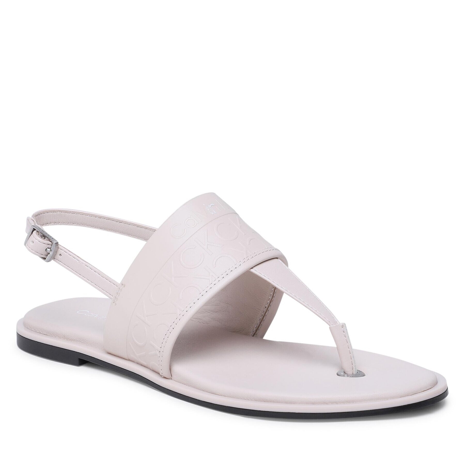 Calvin Klein Sandali Almond Tp Sandal HW0HW01536 Écru - Pepit.si