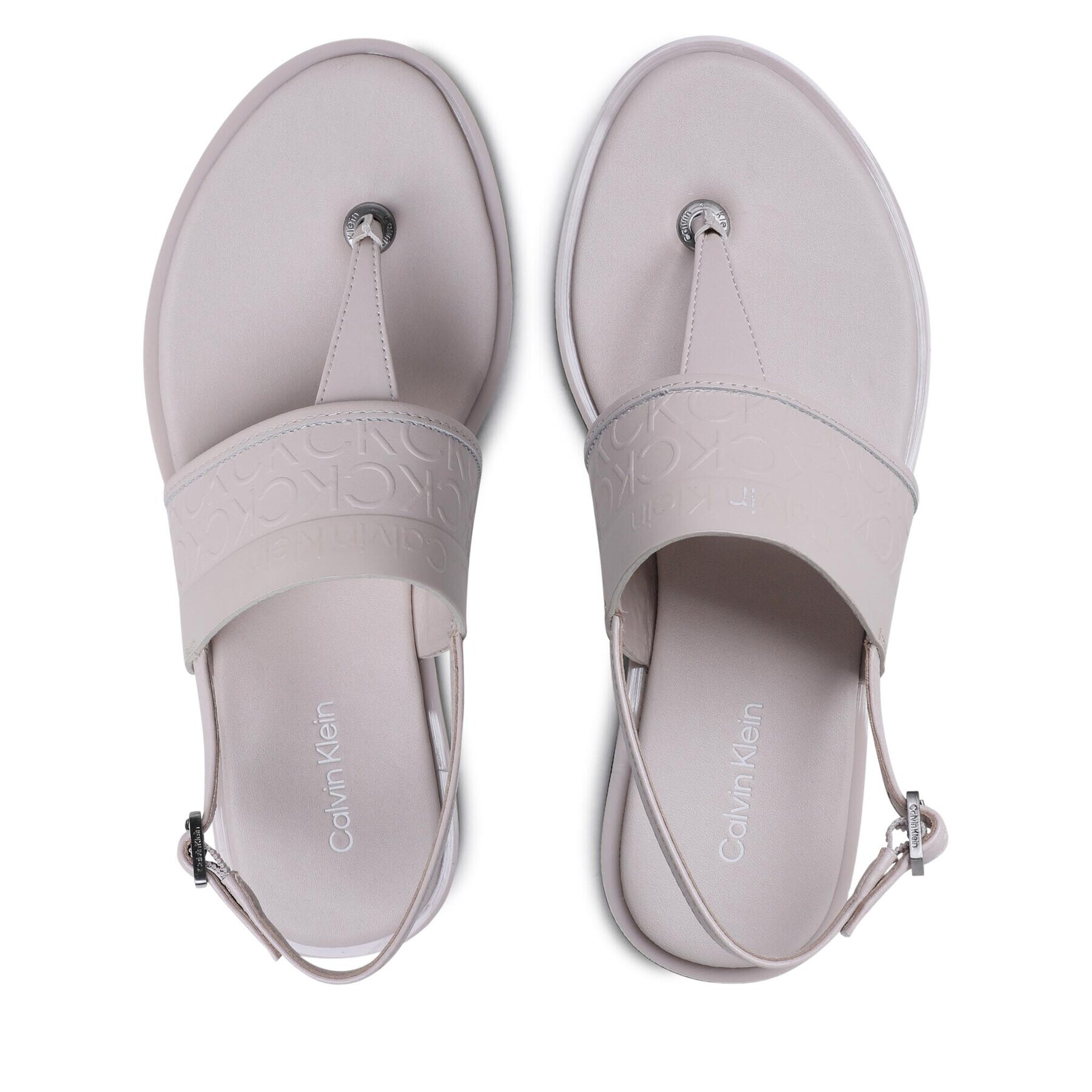 Calvin Klein Sandali Almond Tp Sandal HW0HW01536 Écru - Pepit.si