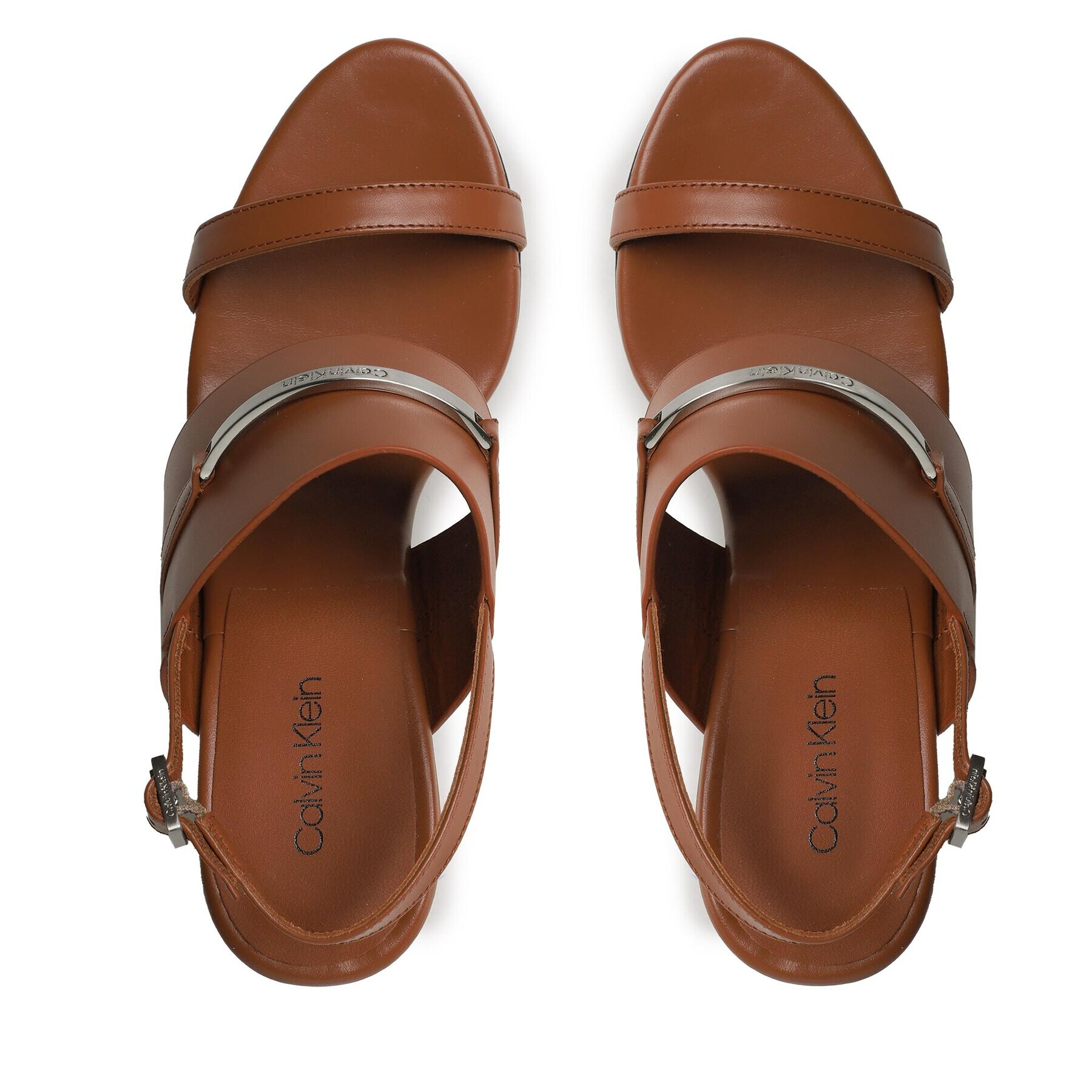 Calvin Klein Sandali Block Hl Sandal HW0HW01612 Rjava - Pepit.si