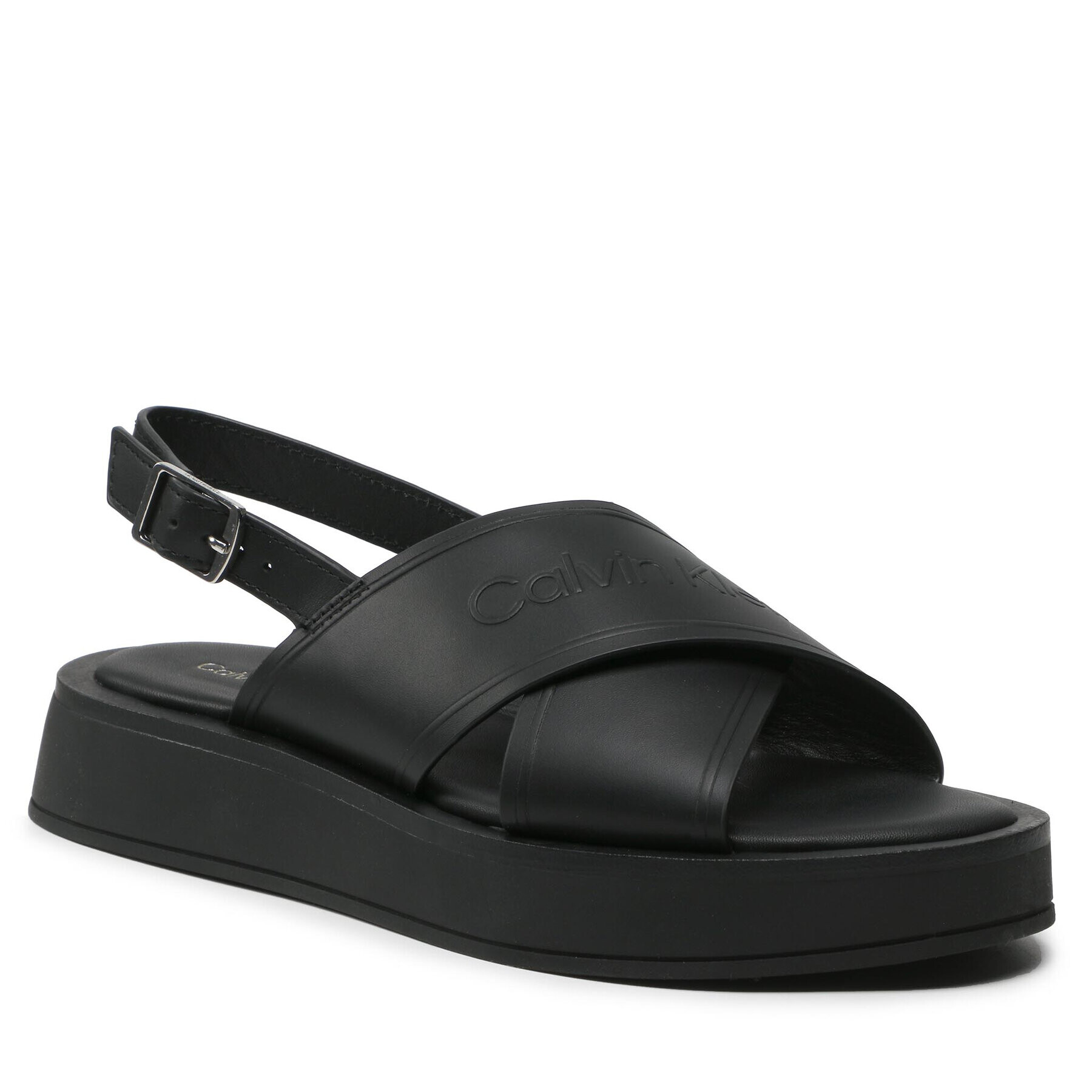 Calvin Klein Sandali Flatform Sandal Hf HW0HW01139 Črna - Pepit.si