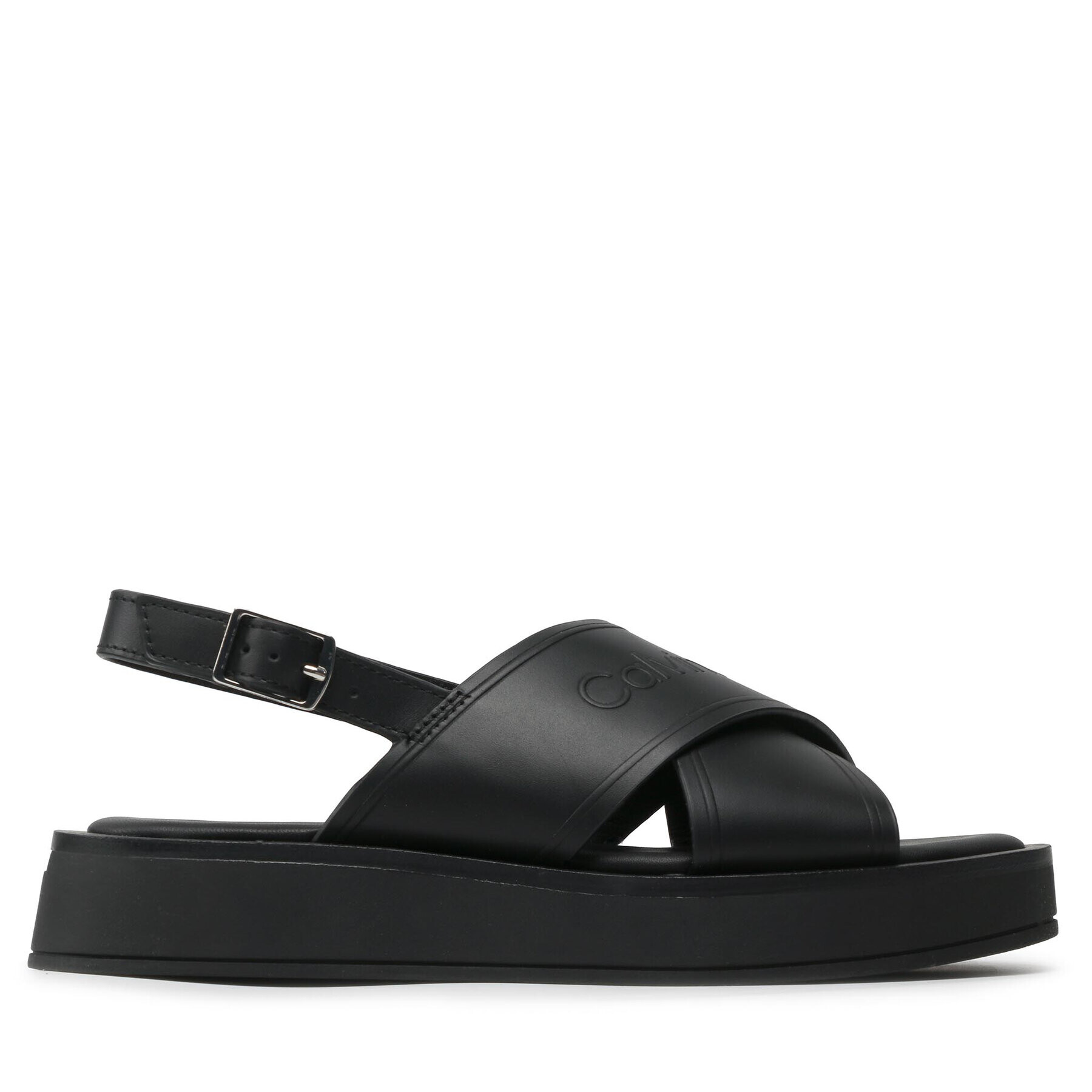 Calvin Klein Sandali Flatform Sandal Hf HW0HW01139 Črna - Pepit.si