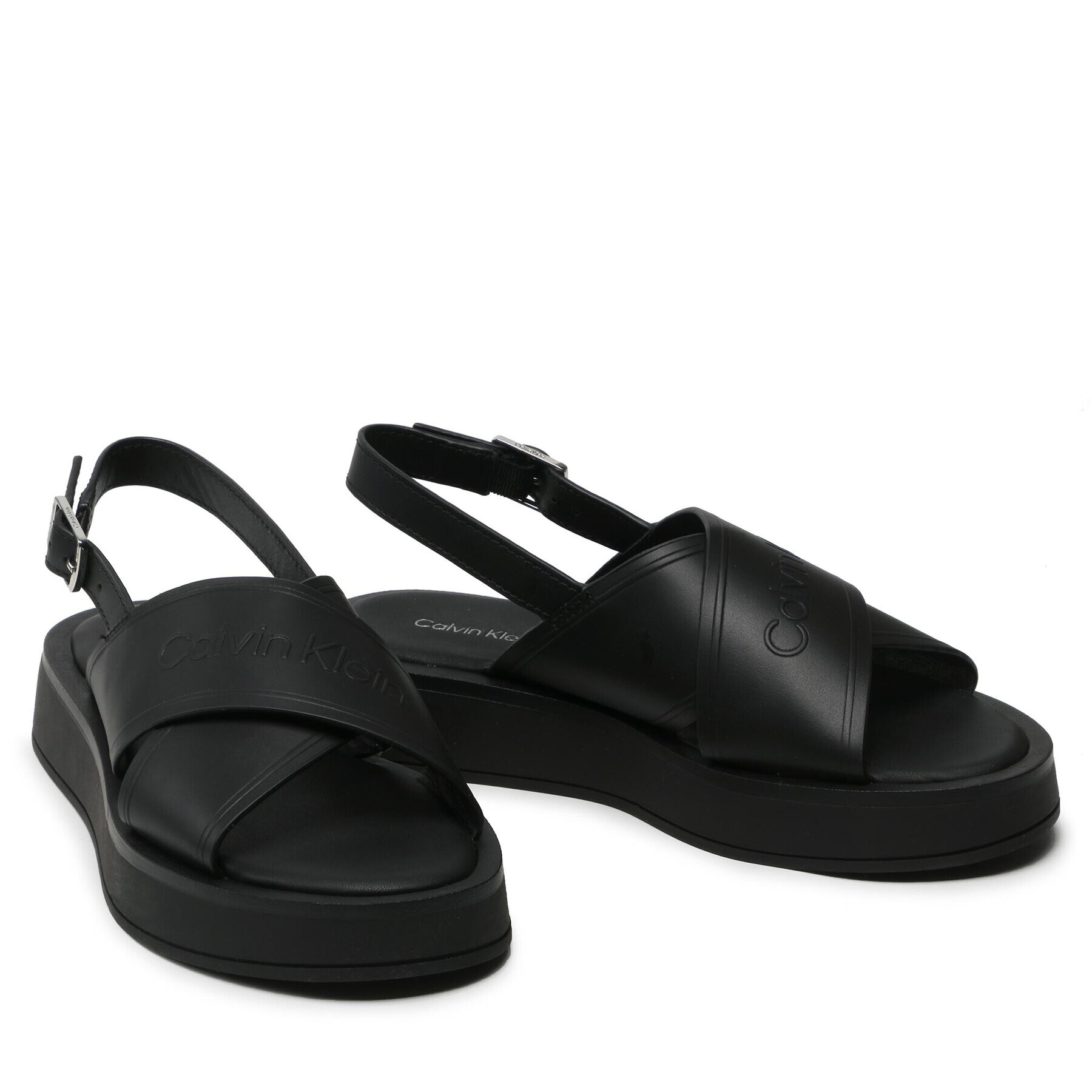 Calvin Klein Sandali Flatform Sandal Hf HW0HW01139 Črna - Pepit.si