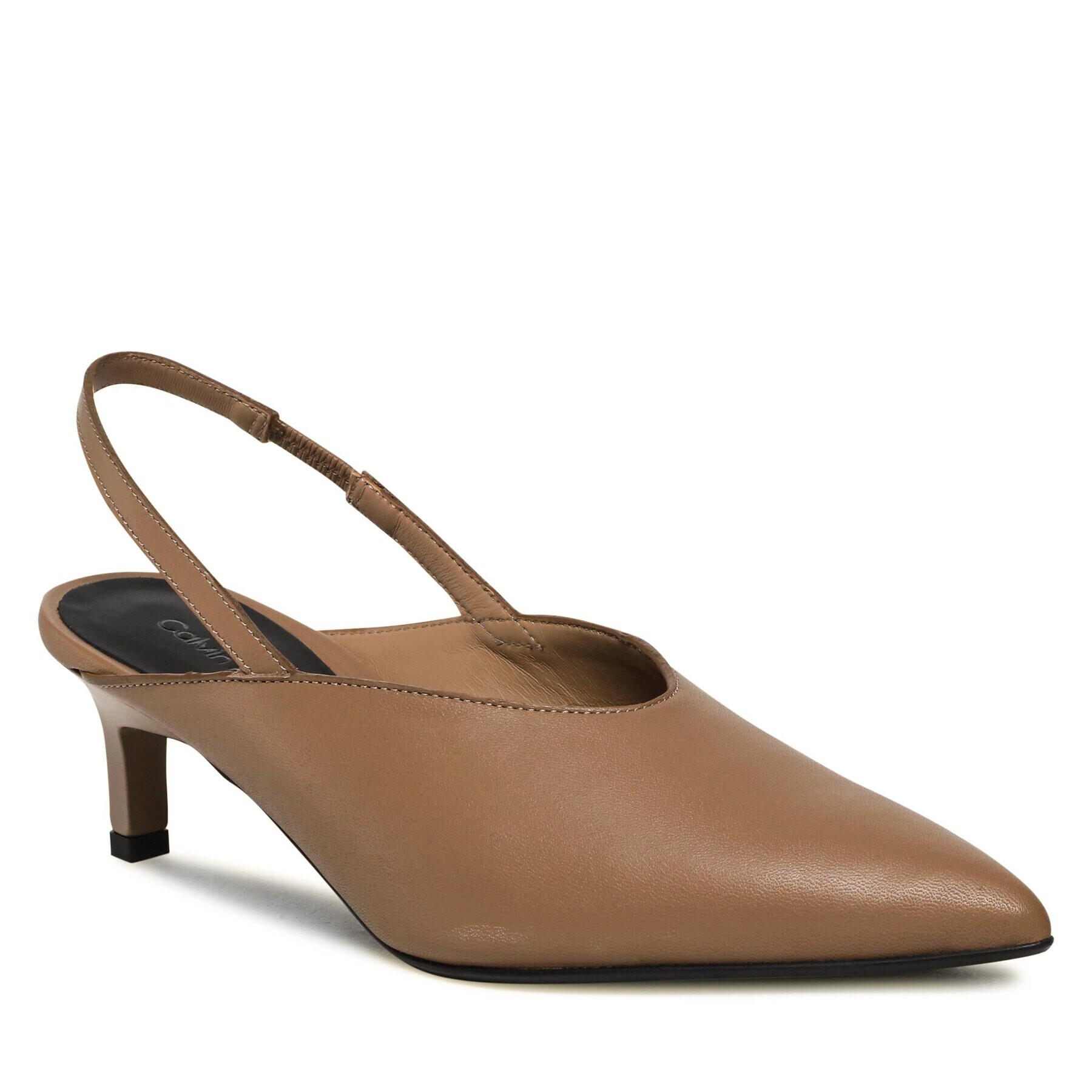 Calvin Klein Sandali Geo Stil Slingback Pump 50 HW0HW01345 Rjava - Pepit.si