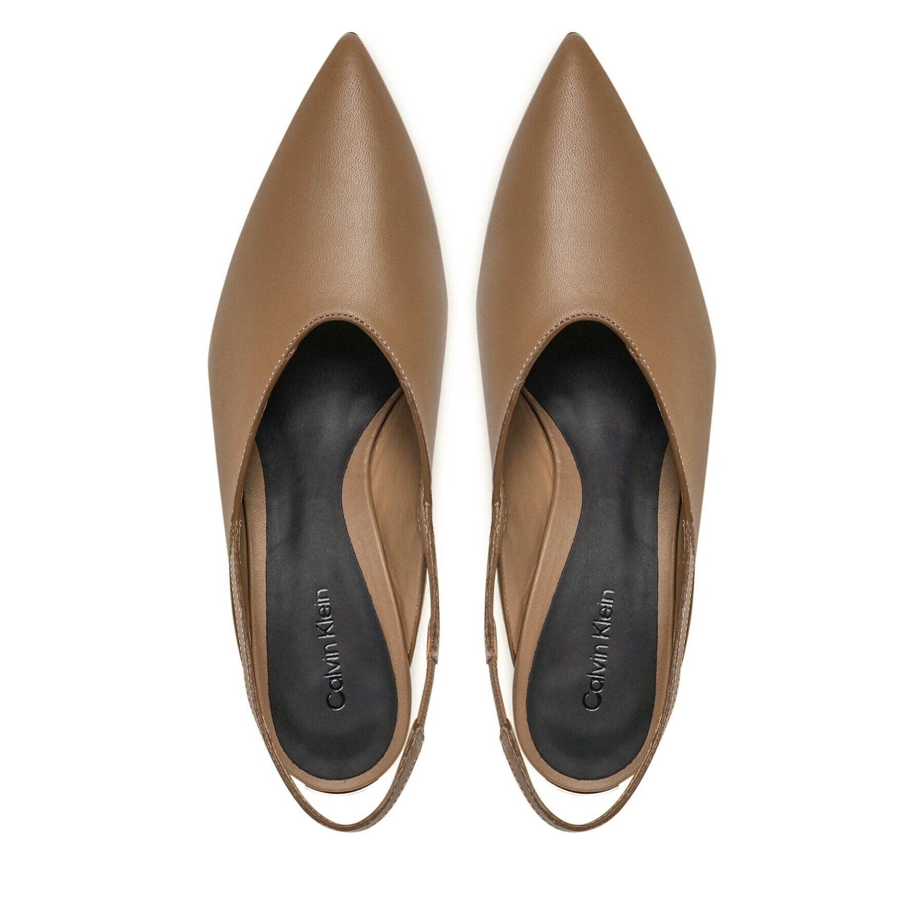 Calvin Klein Sandali Geo Stil Slingback Pump 50 HW0HW01345 Rjava - Pepit.si