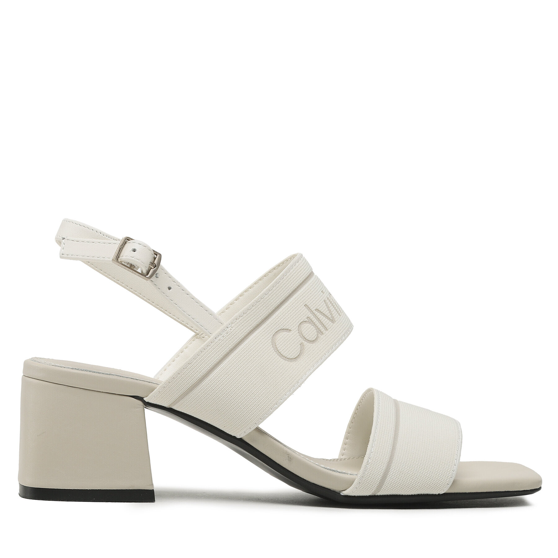 Calvin Klein Sandali Squared Blk Hl Sandal 45 He HW0HW01635 Écru - Pepit.si