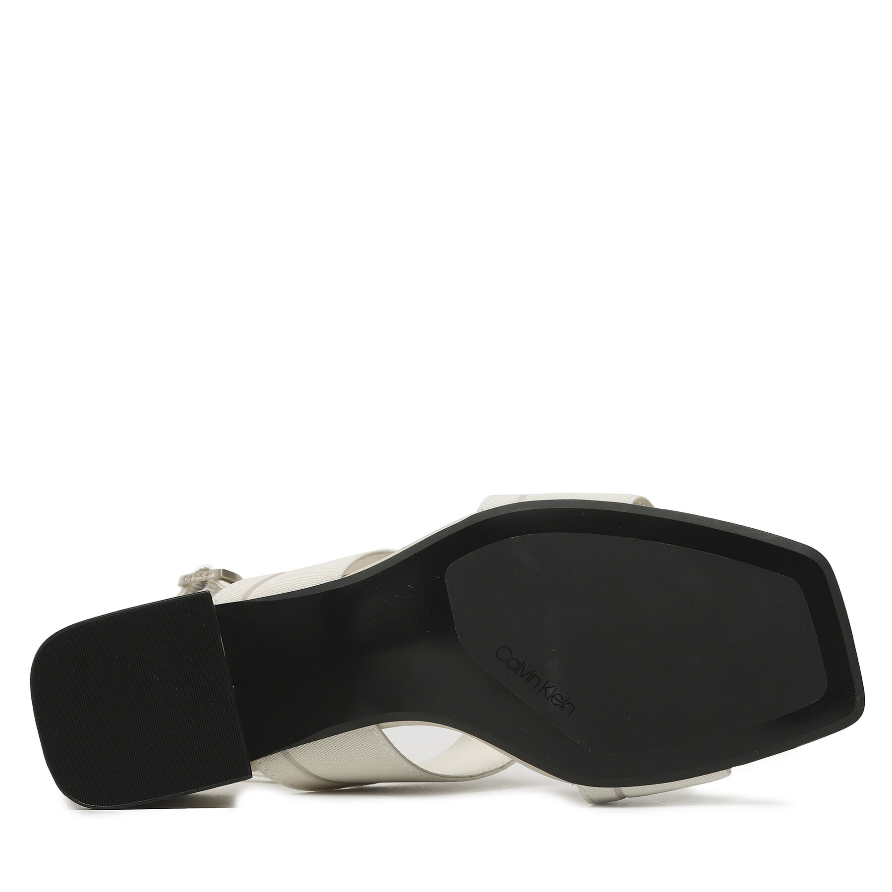 Calvin Klein Sandali Squared Blk Hl Sandal 45 He HW0HW01635 Écru - Pepit.si