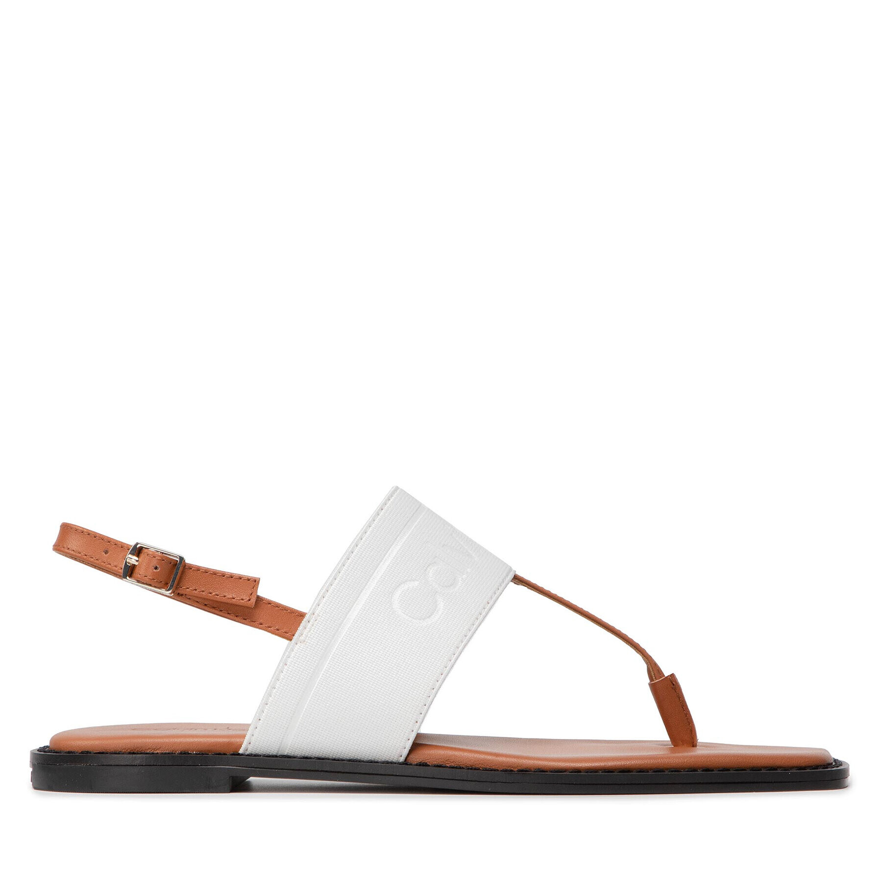 Calvin Klein Sandali Squared Flat Tp Sandal He HW0HW008180HF Bela - Pepit.si