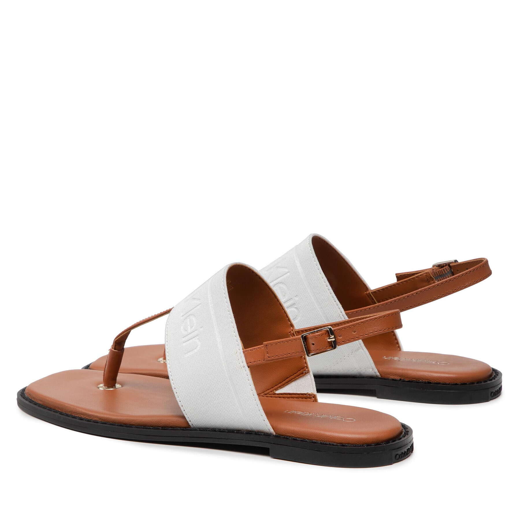 Calvin Klein Sandali Squared Flat Tp Sandal He HW0HW008180HF Bela - Pepit.si