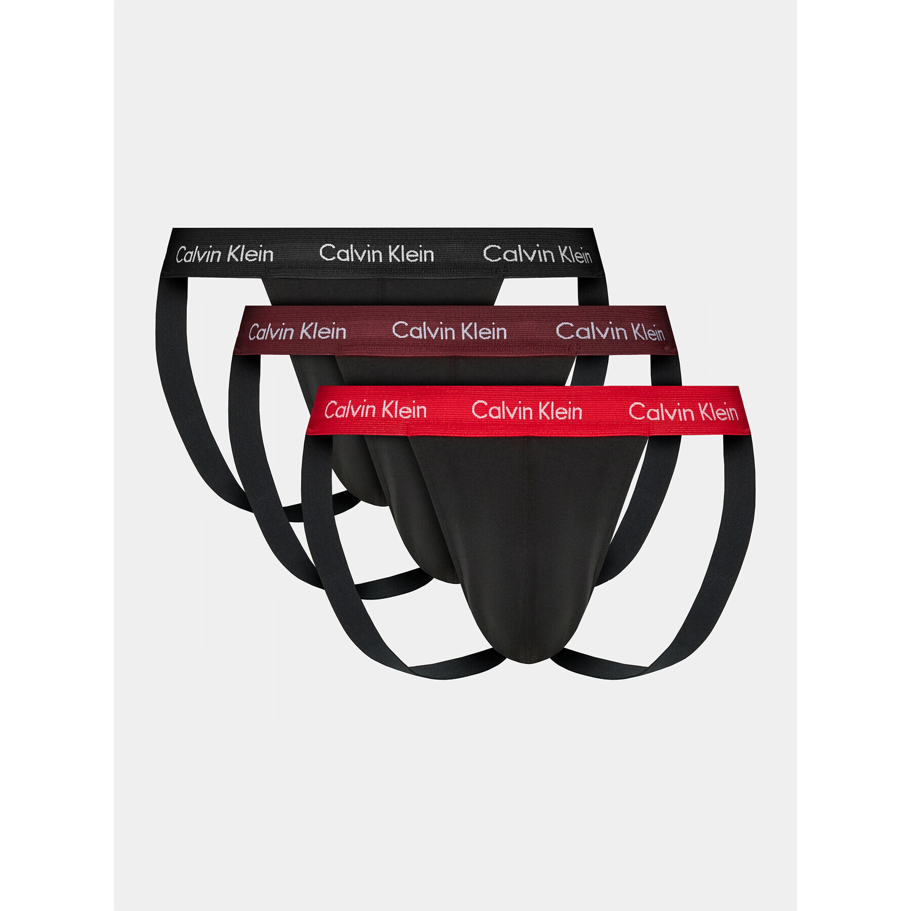 Calvin Klein Set 3 parov slipov Jock Strap Jock Strap 3Pk 000NB3054A Črna - Pepit.si