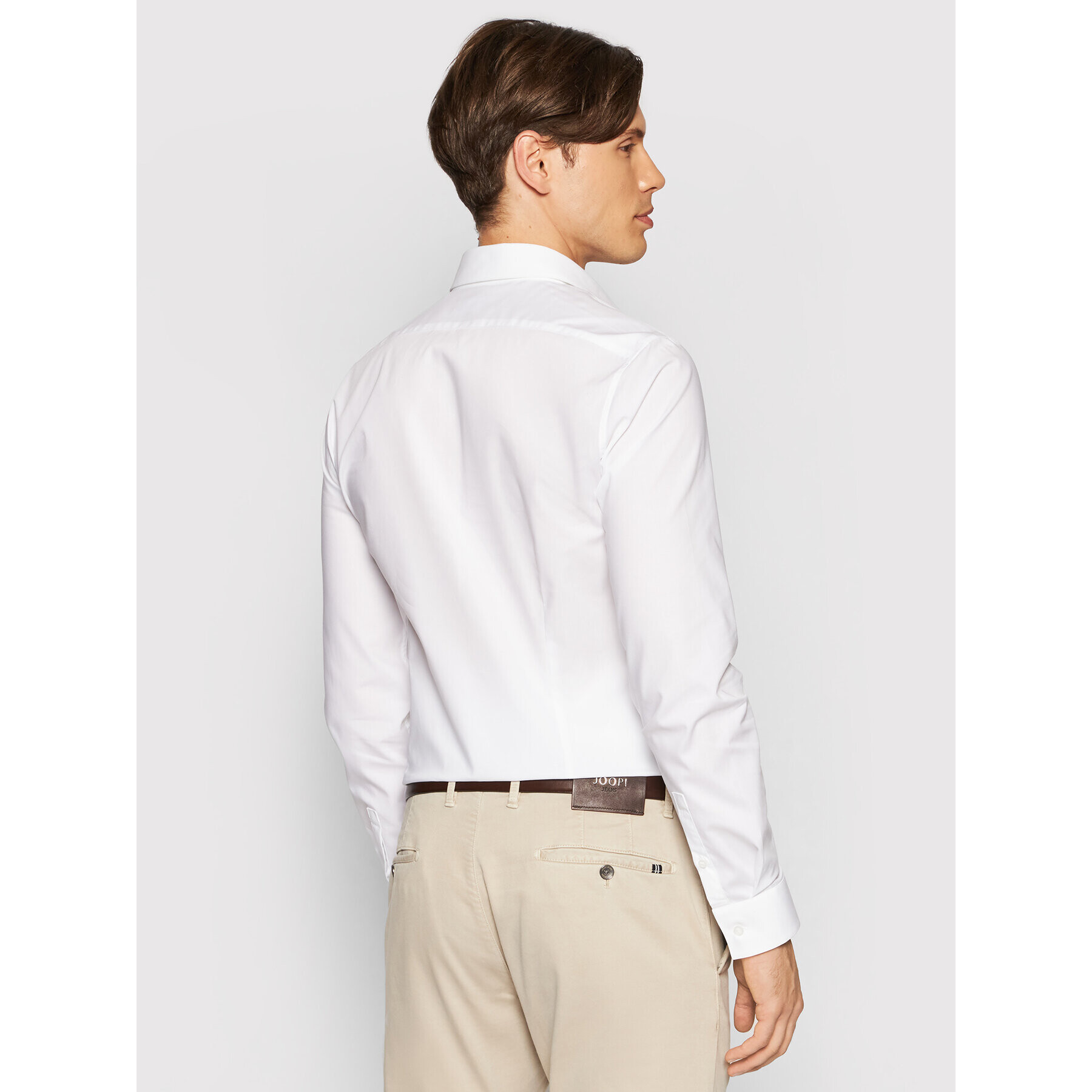 Calvin Klein Srajca 2ply Poplin Stretch Slim Shirt K10K103025 Bela Slim Fit - Pepit.si