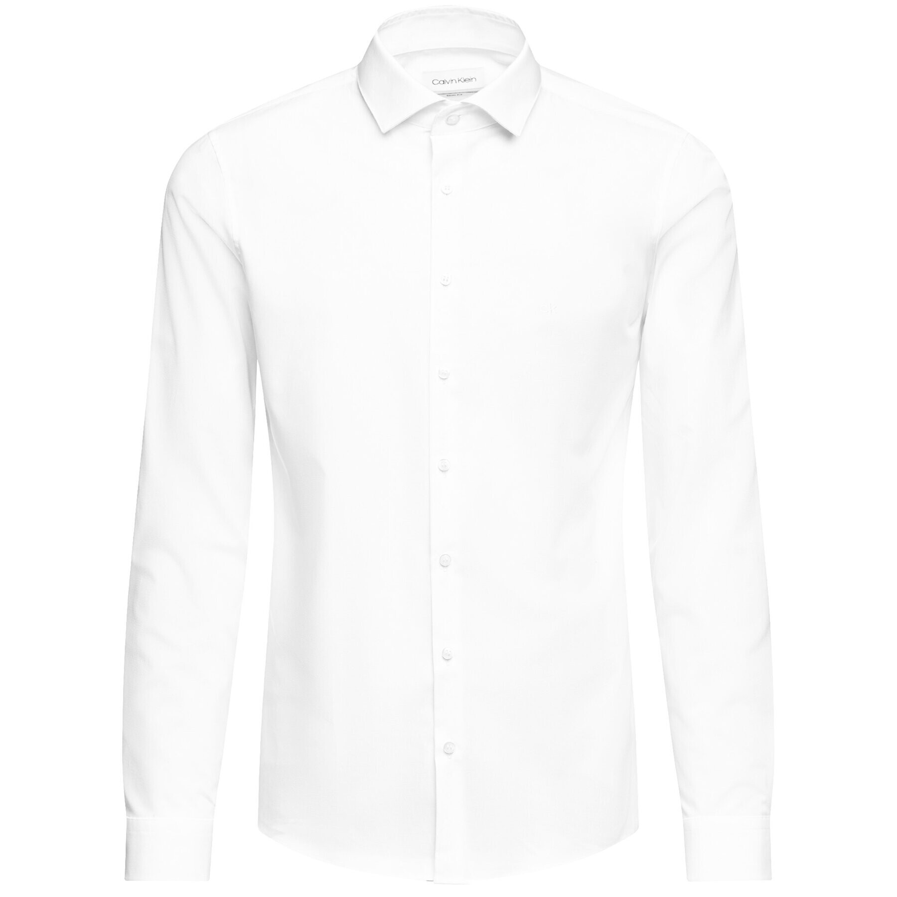 Calvin Klein Srajca 2ply Poplin Stretch Slim Shirt K10K103025 Bela Slim Fit - Pepit.si