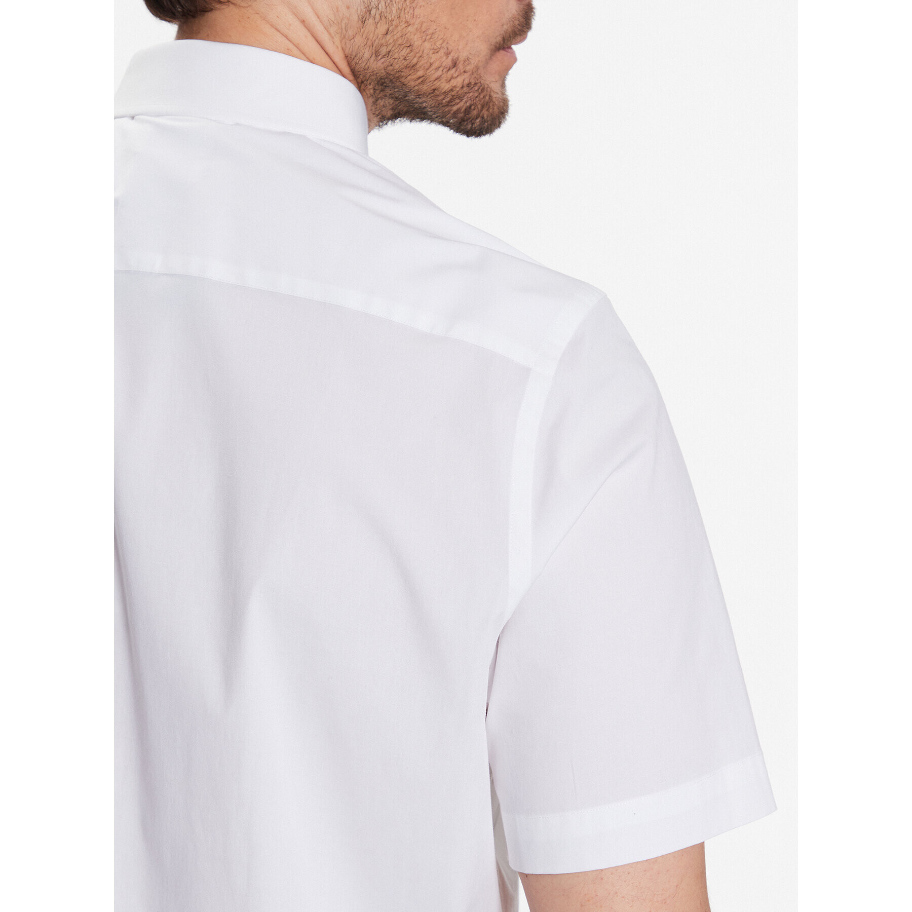 Calvin Klein Srajca Stretch Poplin S/S Regular Shirt K10K109440 Bela Regular Fit - Pepit.si