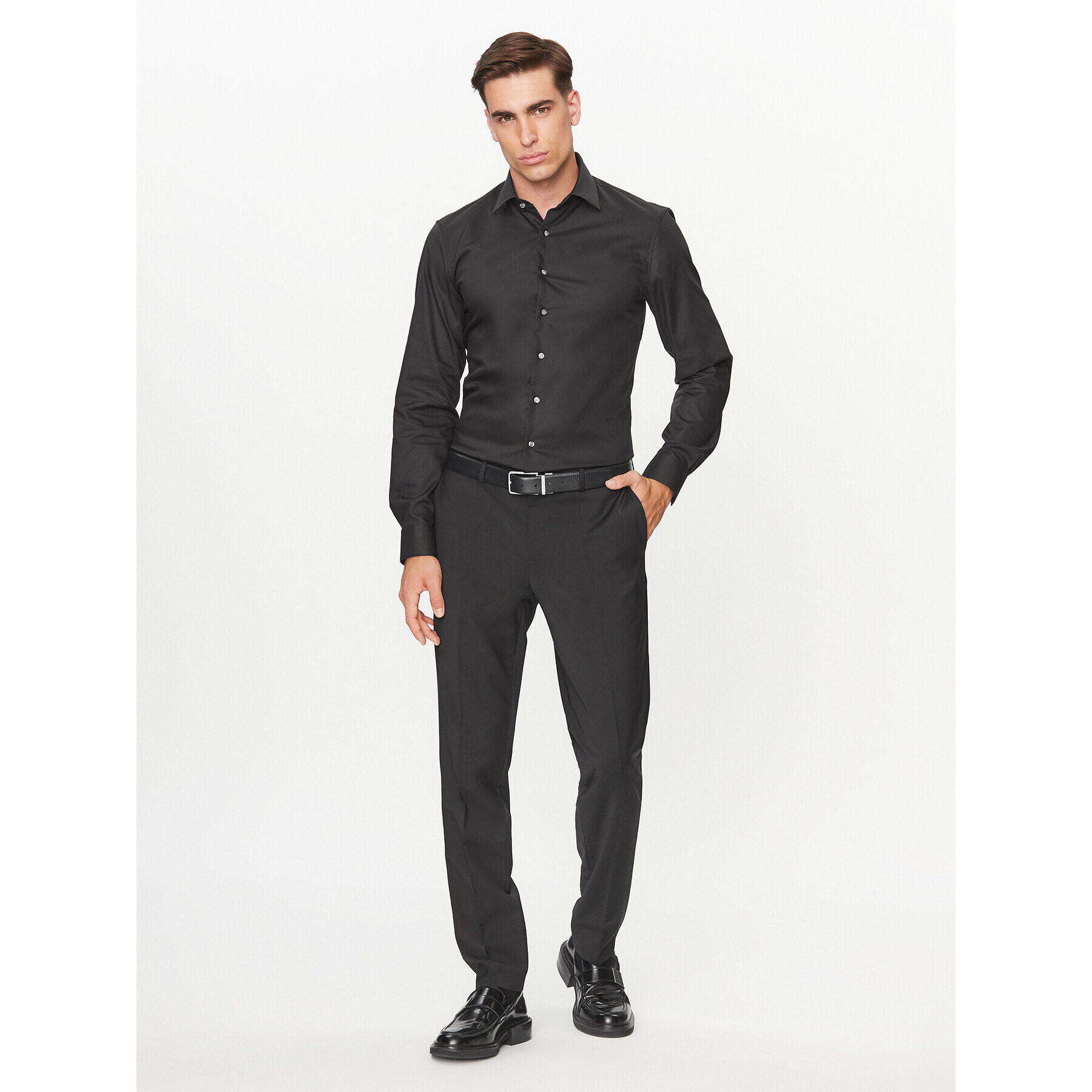 Calvin Klein Srajca Twill K10K113057 Črna Slim Fit - Pepit.si