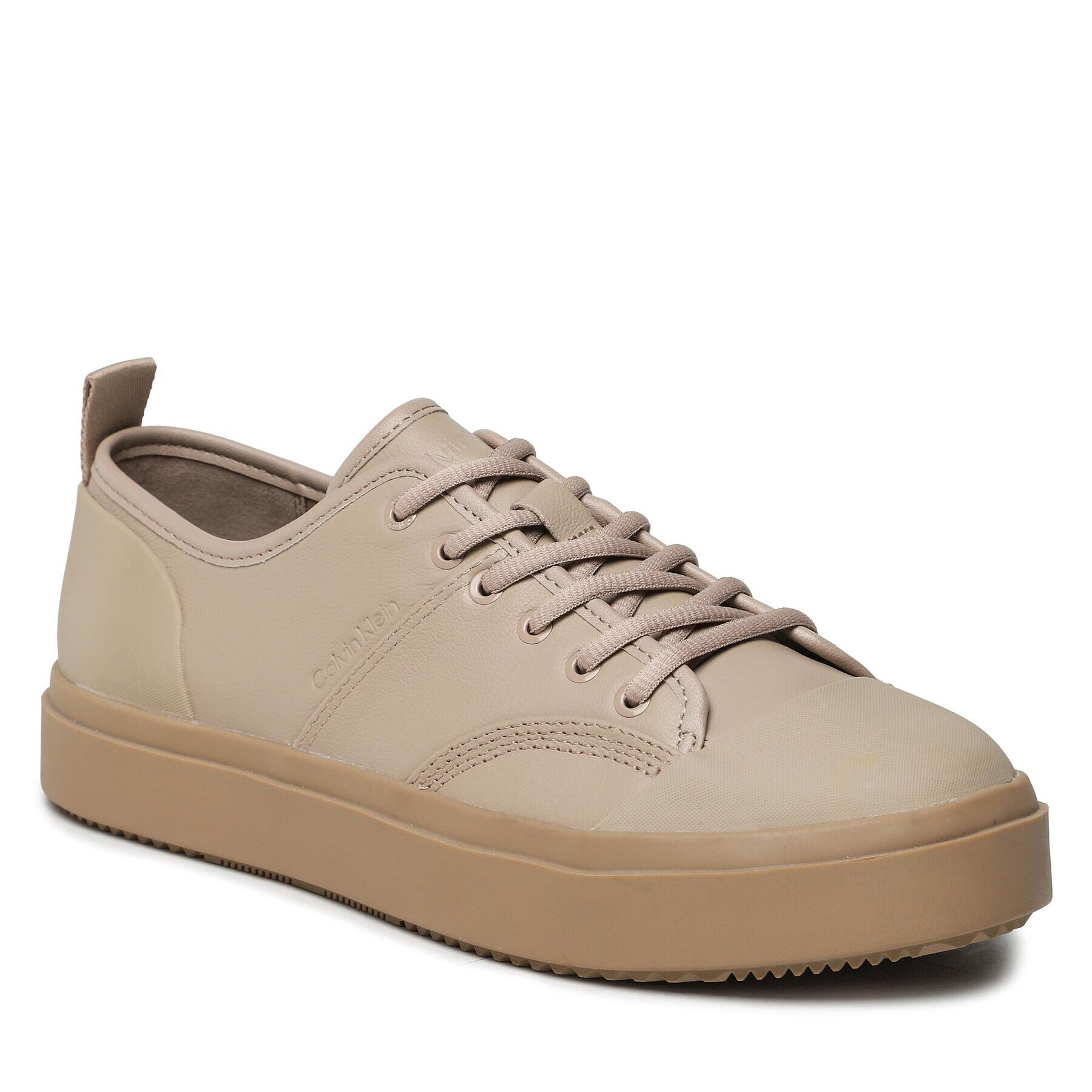 Calvin Klein Modne superge Low Top Lace Up Lth HM0HM01045 Rjava - Pepit.si