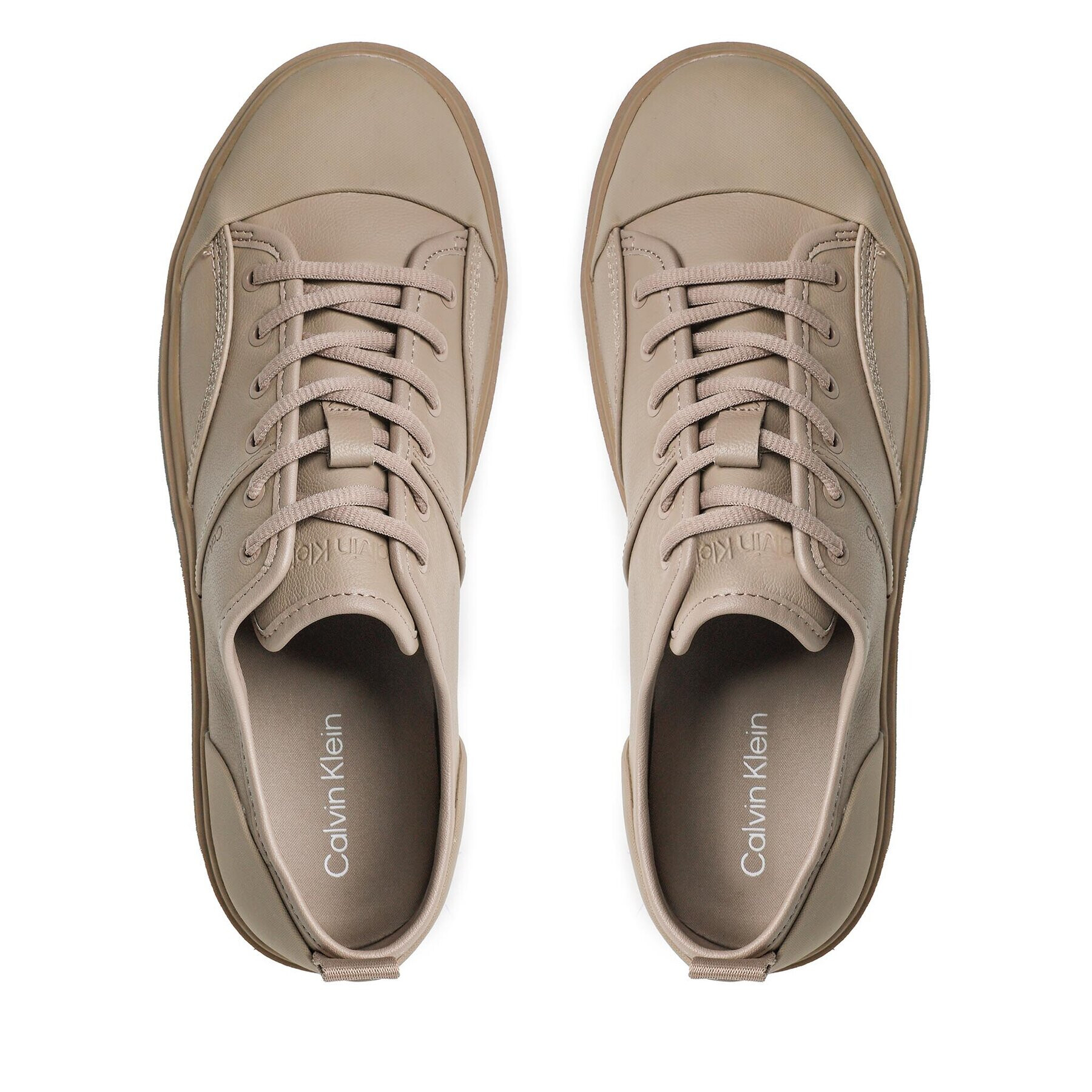 Calvin Klein Modne superge Low Top Lace Up Lth HM0HM01045 Rjava - Pepit.si