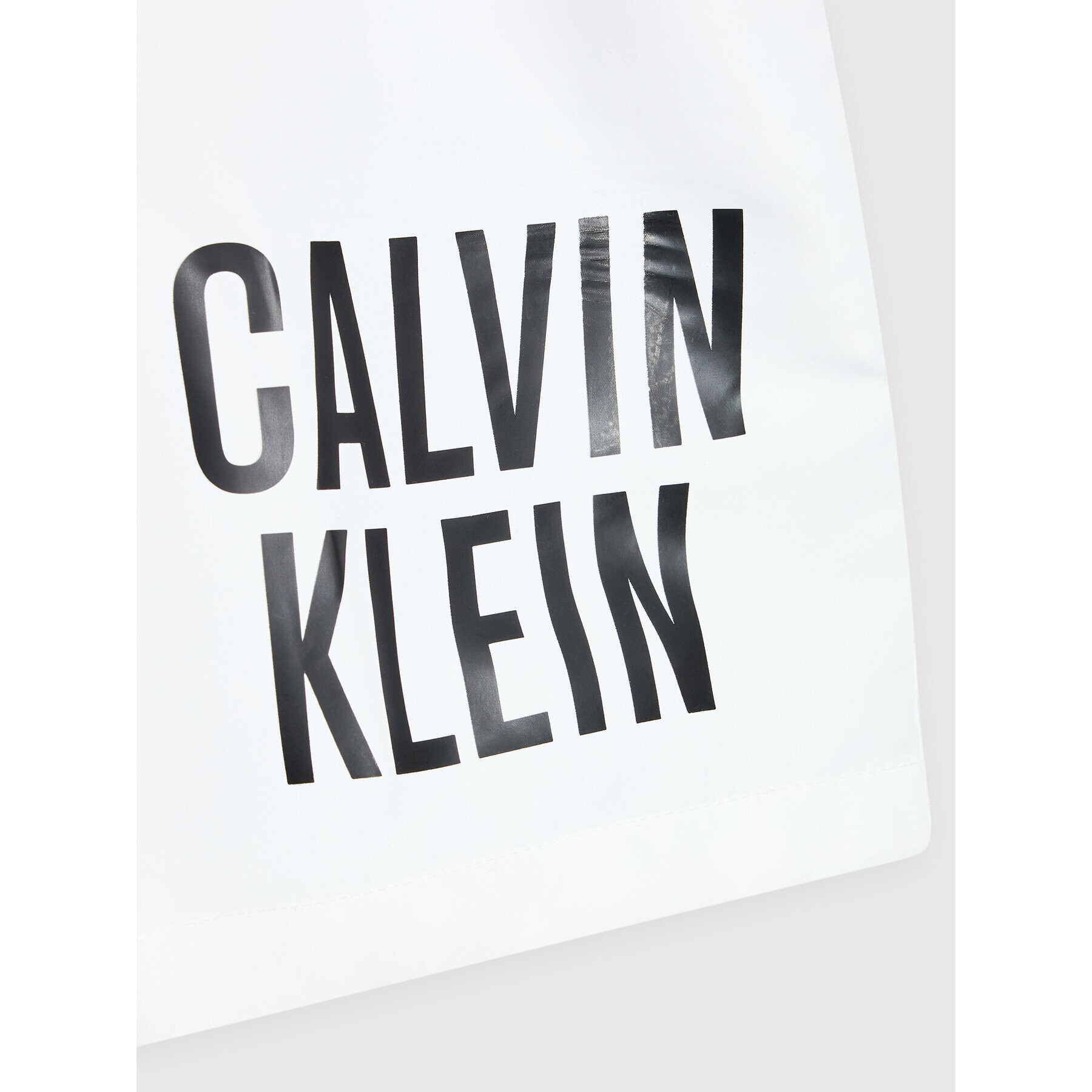 Calvin Klein Swimwear Kopalne hlače KV0KV00006 Bela Regular Fit - Pepit.si