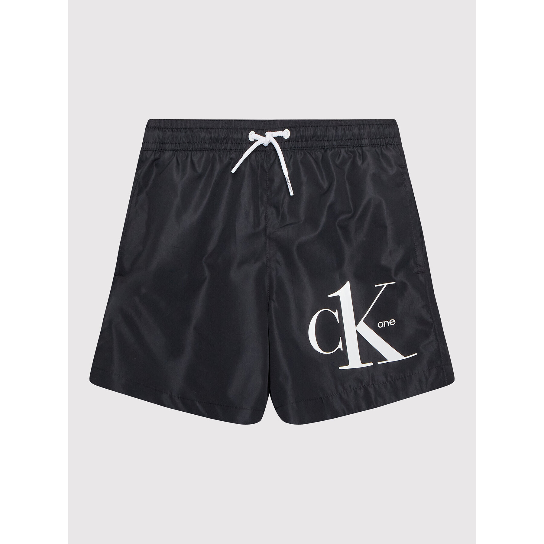 Calvin Klein Swimwear Kopalne hlače Medium Drawstring KV0KV00002 Črna Regular Fit - Pepit.si