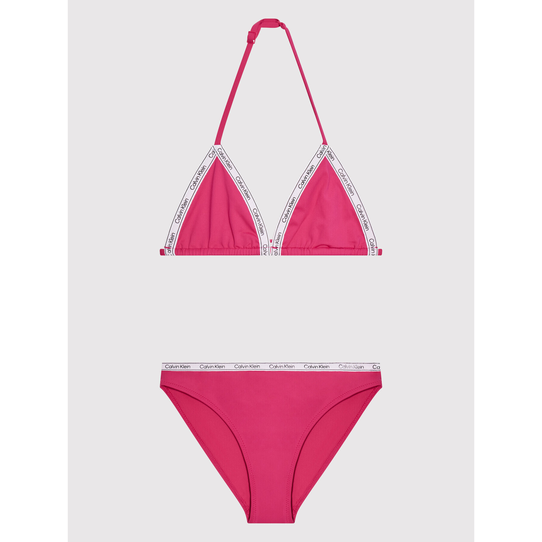 Calvin Klein Swimwear Kopalni kostum Logo Tape KY0KY00008 Roza - Pepit.si