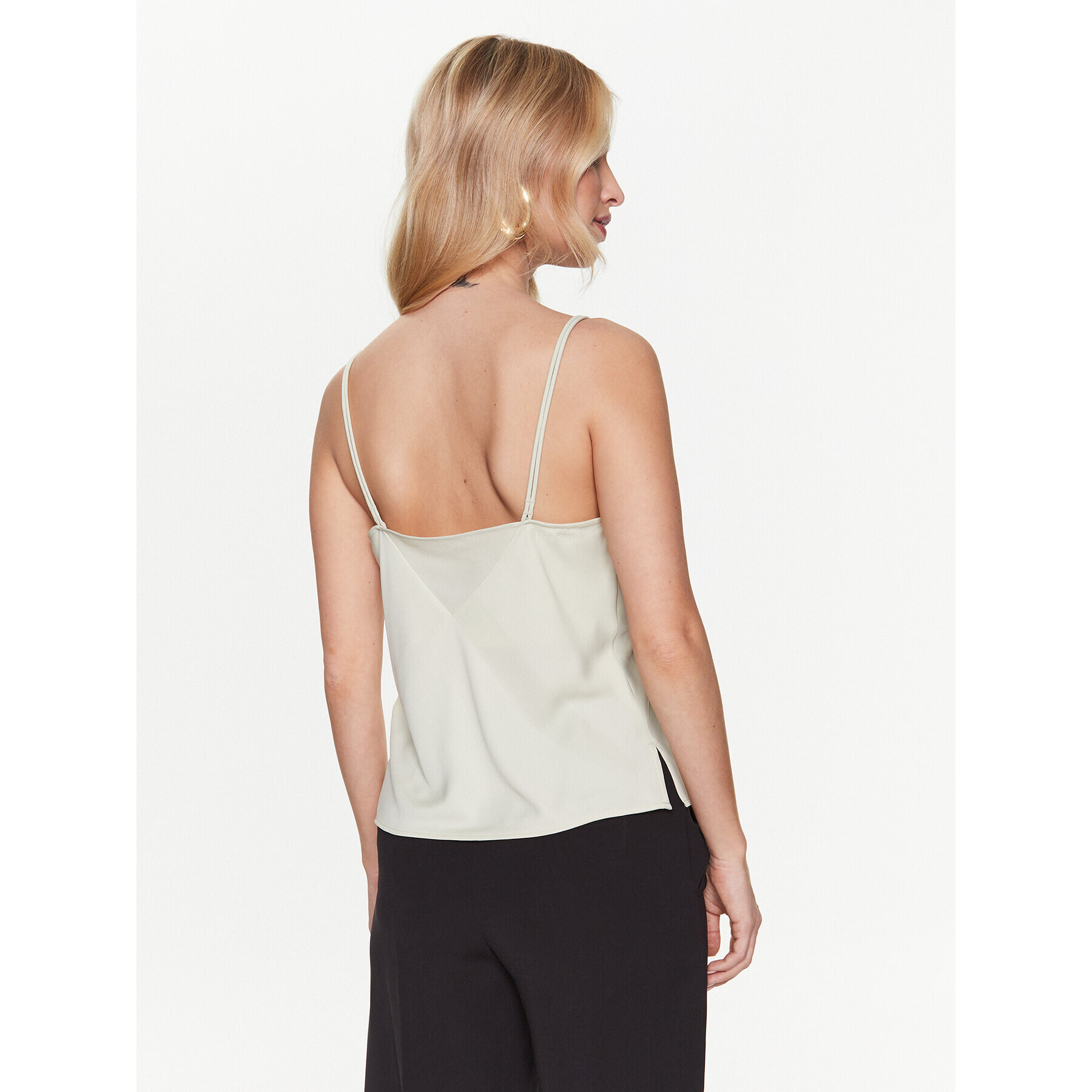 Calvin Klein Top Cami K20K205543 Zelena Regular Fit - Pepit.si