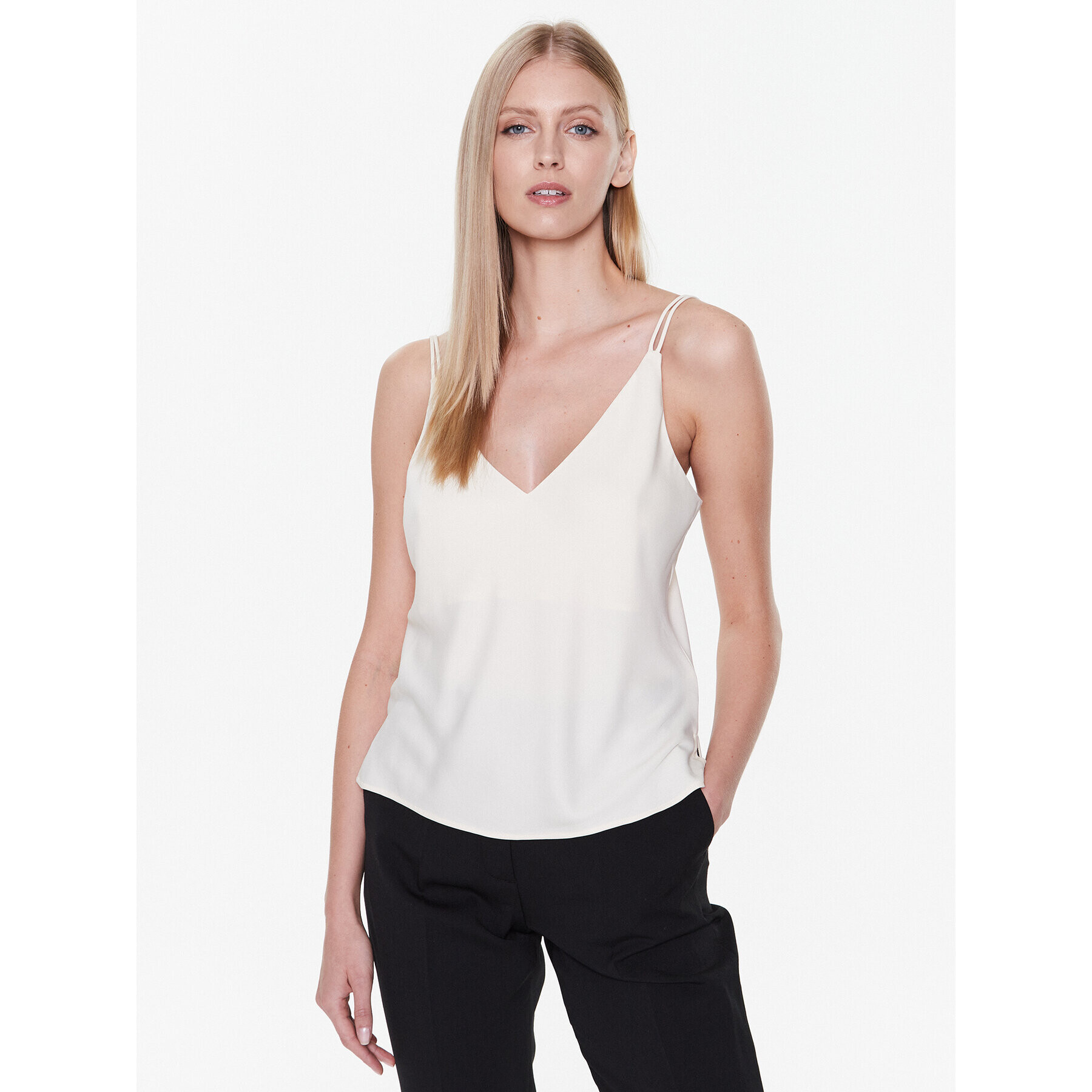 Calvin Klein Top K20K205543 Écru Regular Fit - Pepit.si