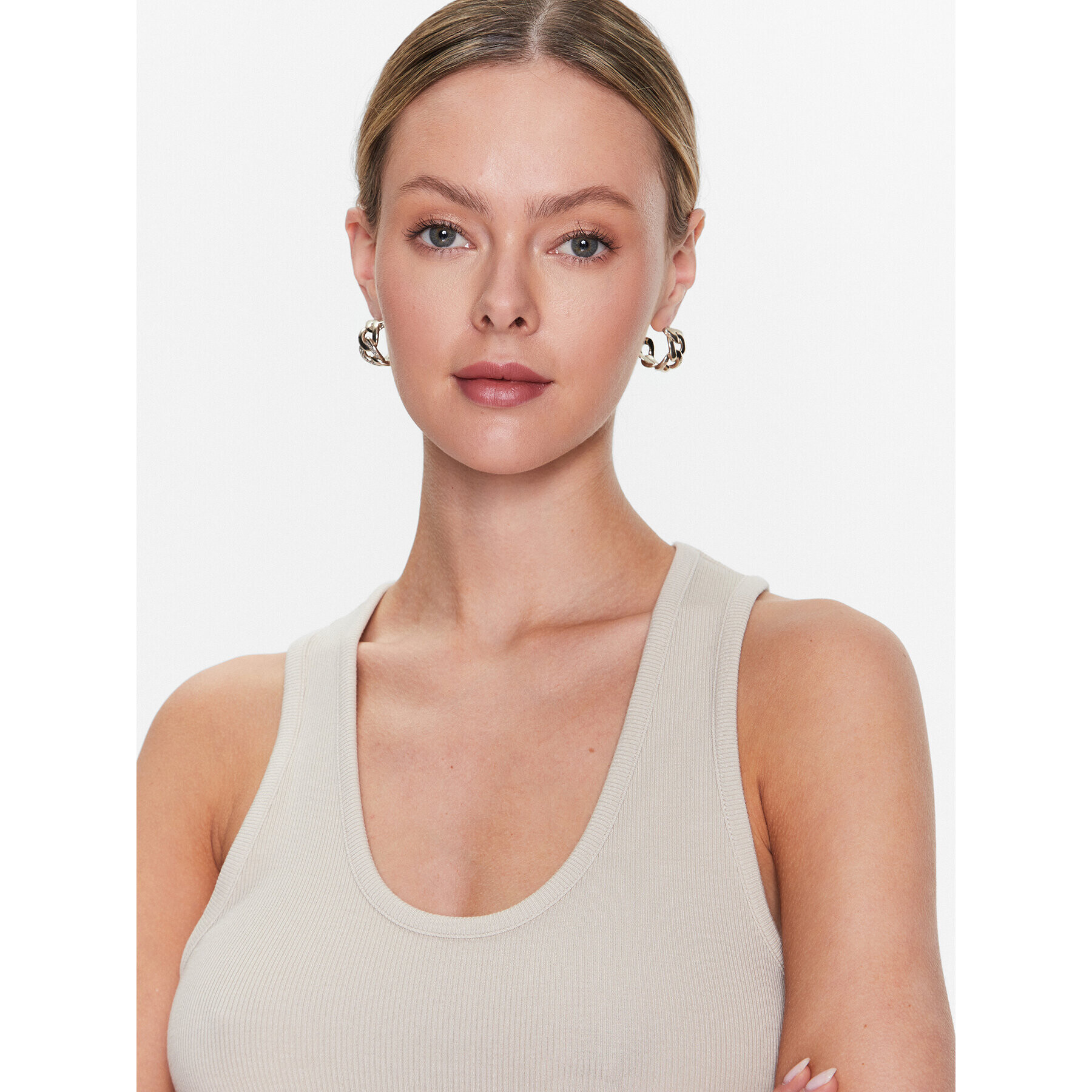 Calvin Klein Top Modal Rib Tank K20K205546 Bež Slim Fit - Pepit.si