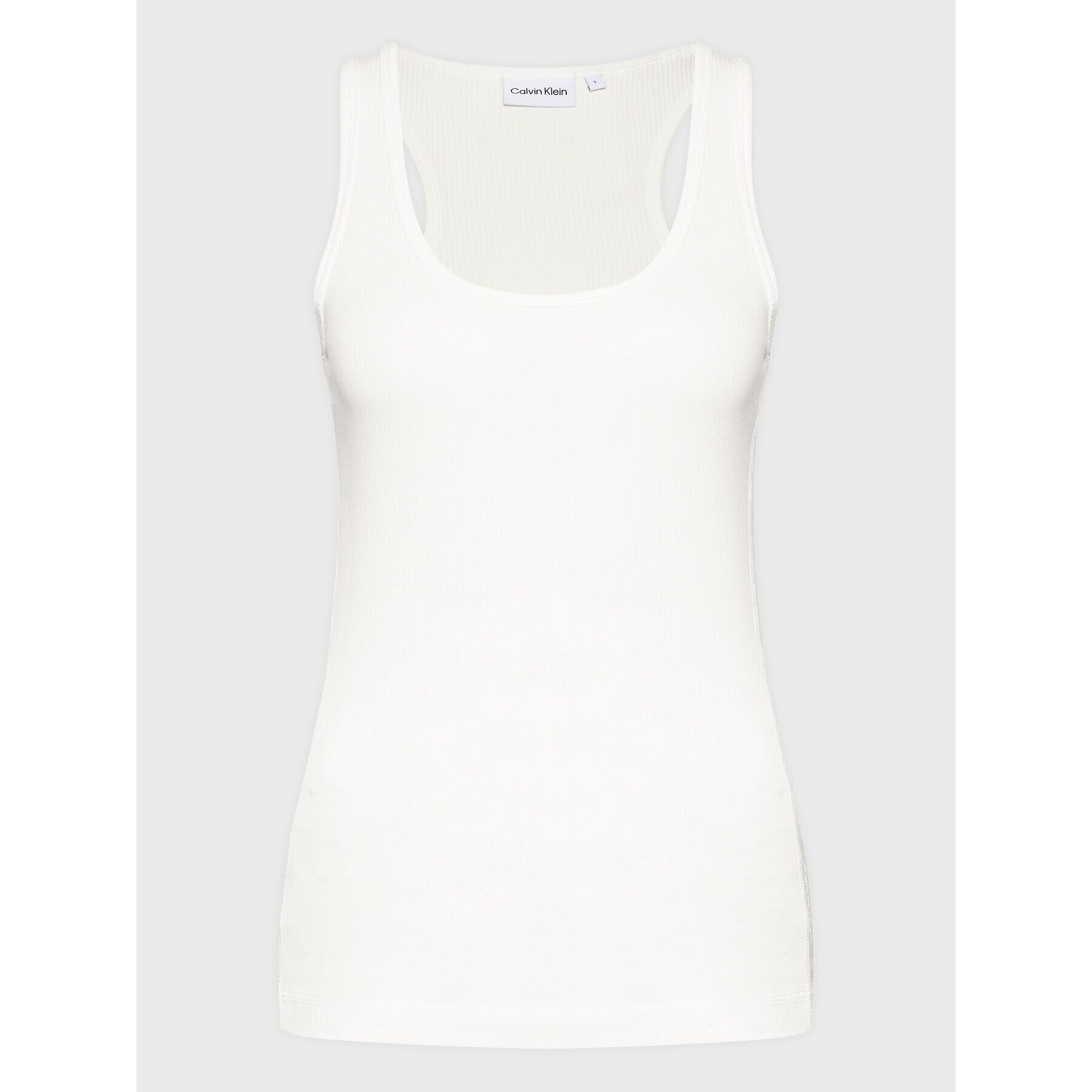 Calvin Klein Top Rib Racer K20K203670 Bela Slim Fit - Pepit.si