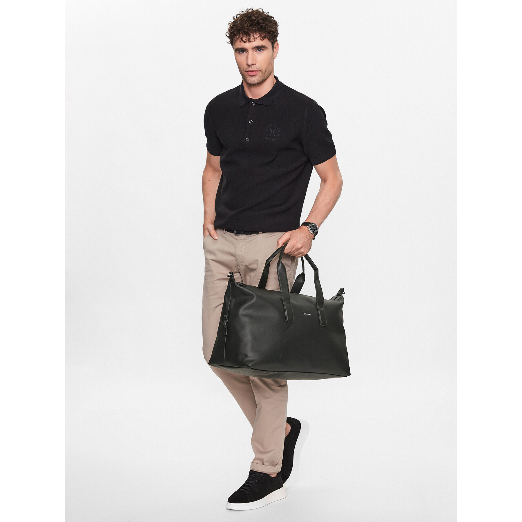 Calvin Klein Torbica Ck Must Pique Weekender K50K510261 Črna - Pepit.si