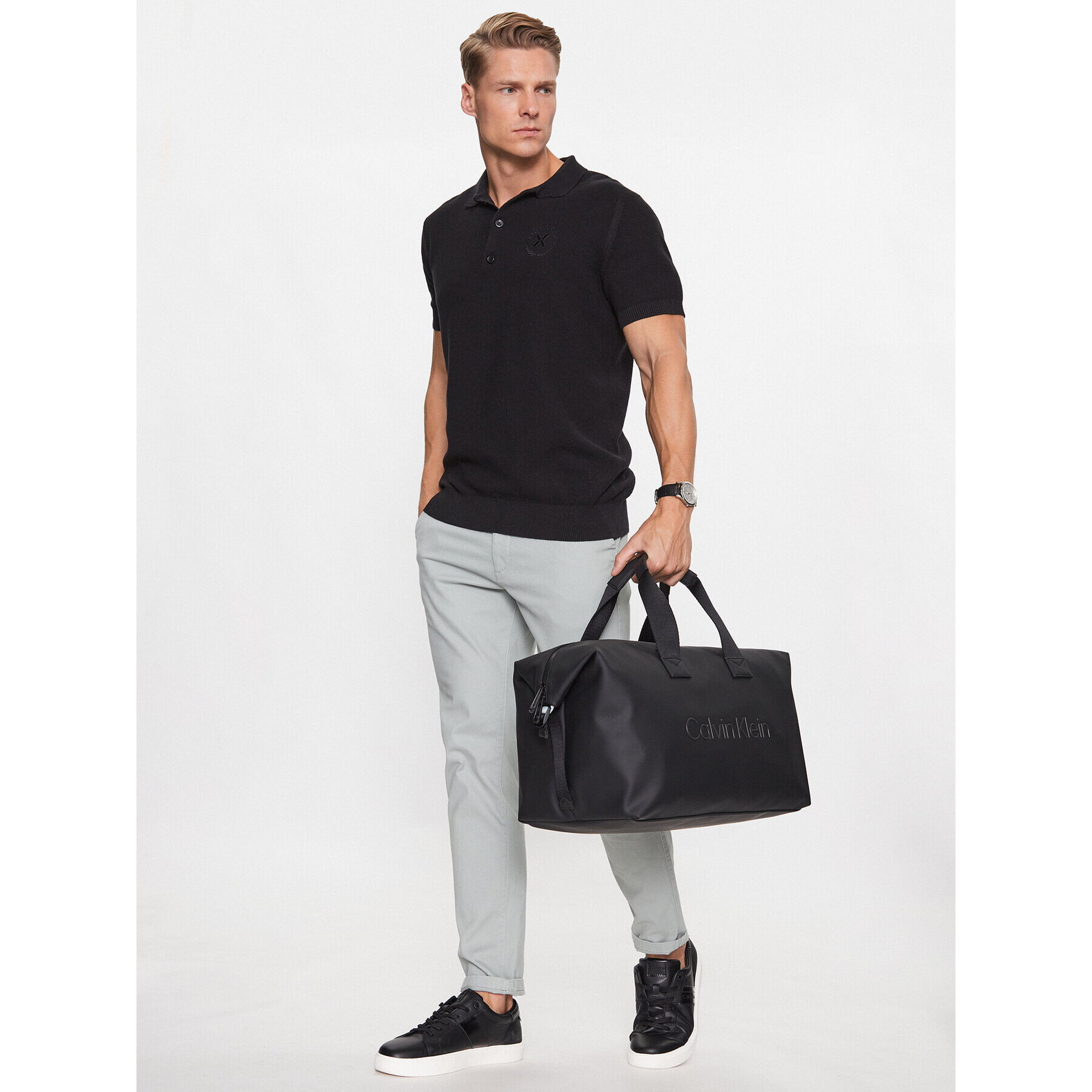 Calvin Klein Torbica Rubberized Weekender K50K510234 Črna - Pepit.si