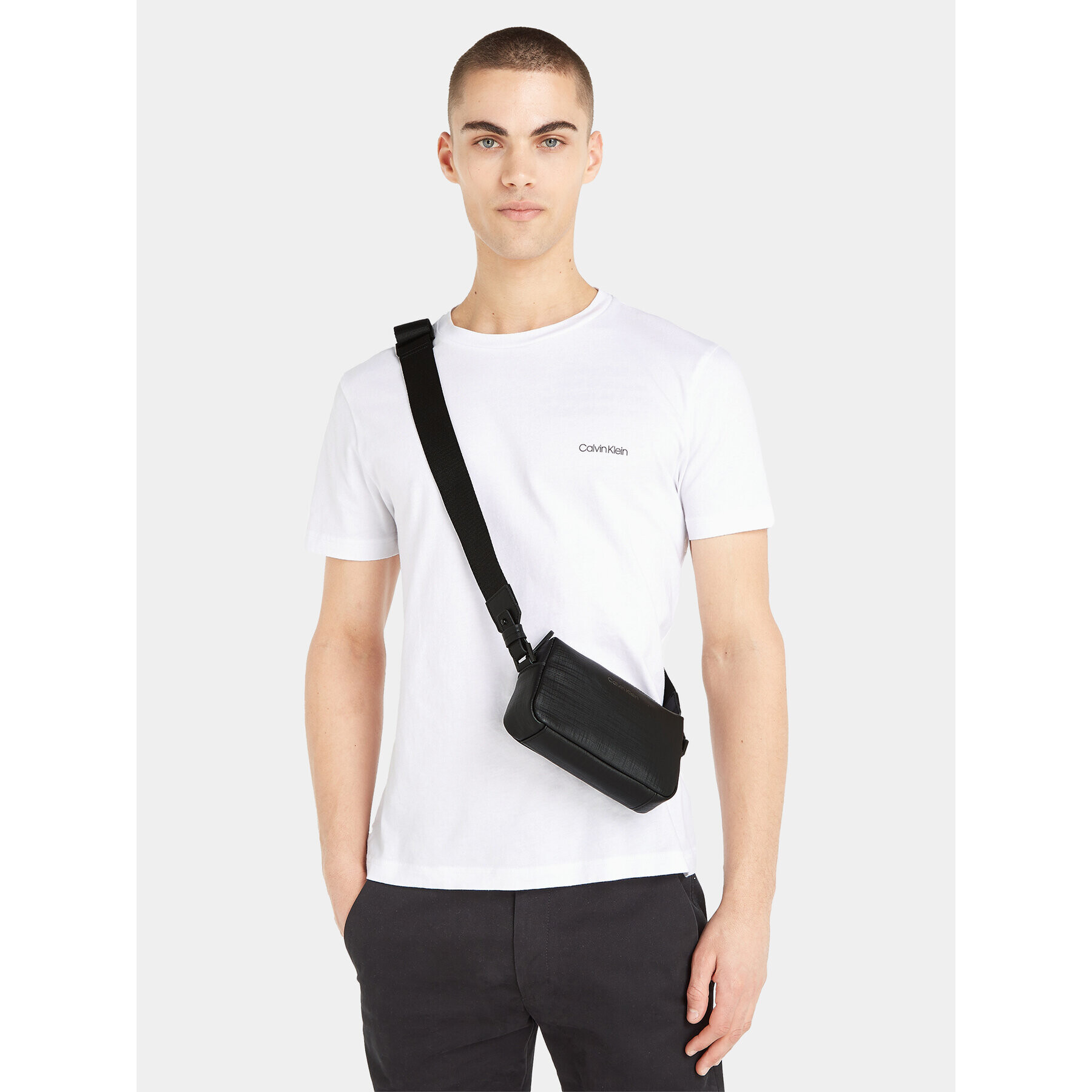 Calvin Klein Torbica za okrog pasu Ck Must Camera Bag S Check K50K510844 Črna - Pepit.si