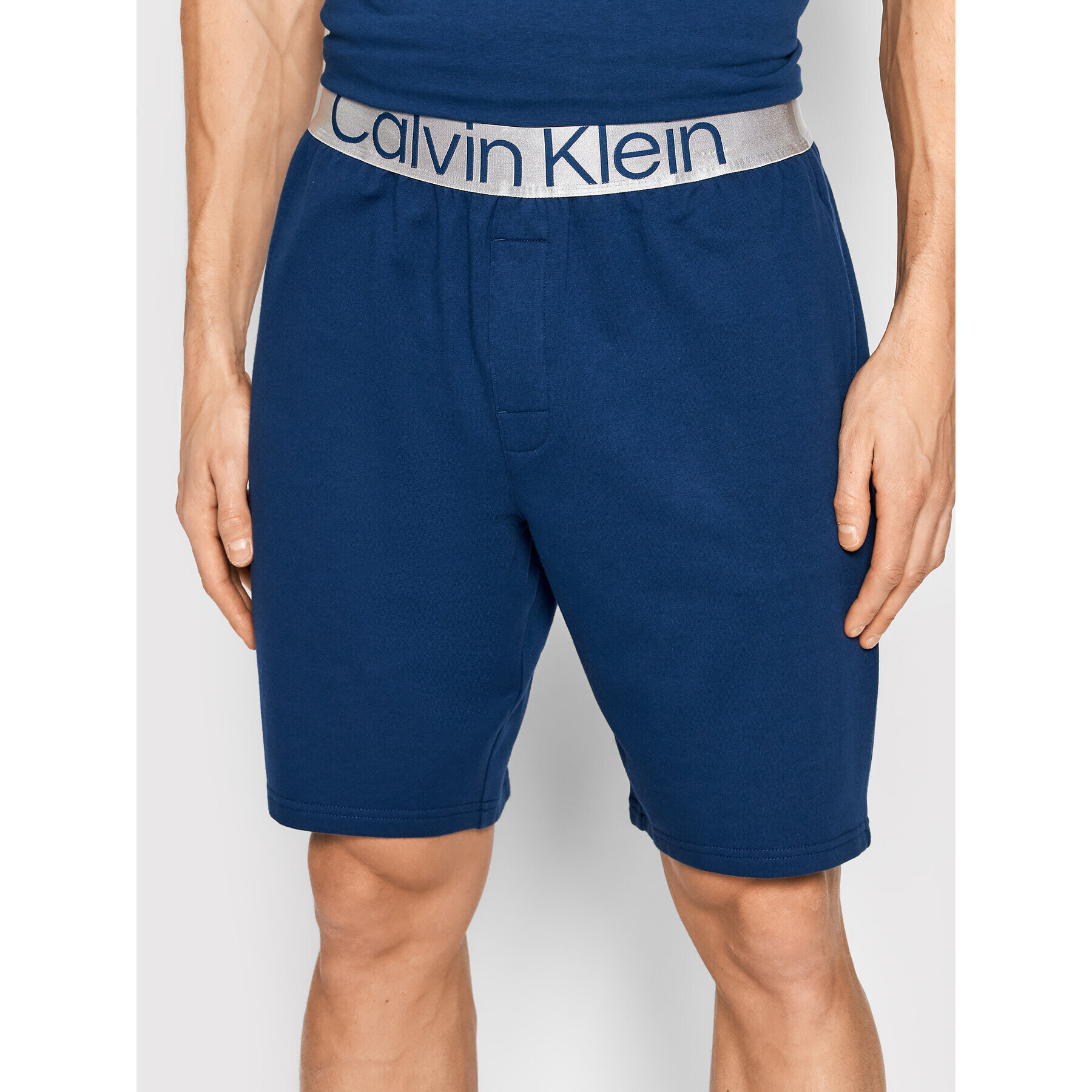 Calvin Klein Underwear Kratke hlače pižama 000NM2267E Mornarsko modra Regular Fit - Pepit.si