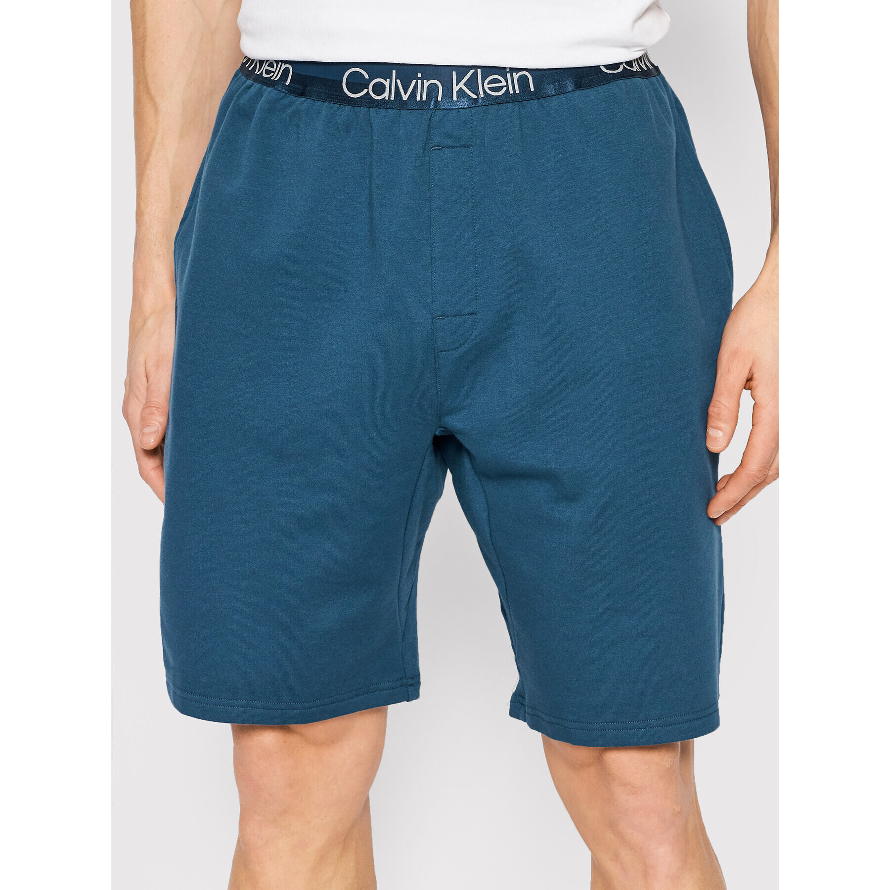 Calvin Klein Underwear Kratke hlače pižama 000NM2271E Mornarsko modra Regular Fit - Pepit.si