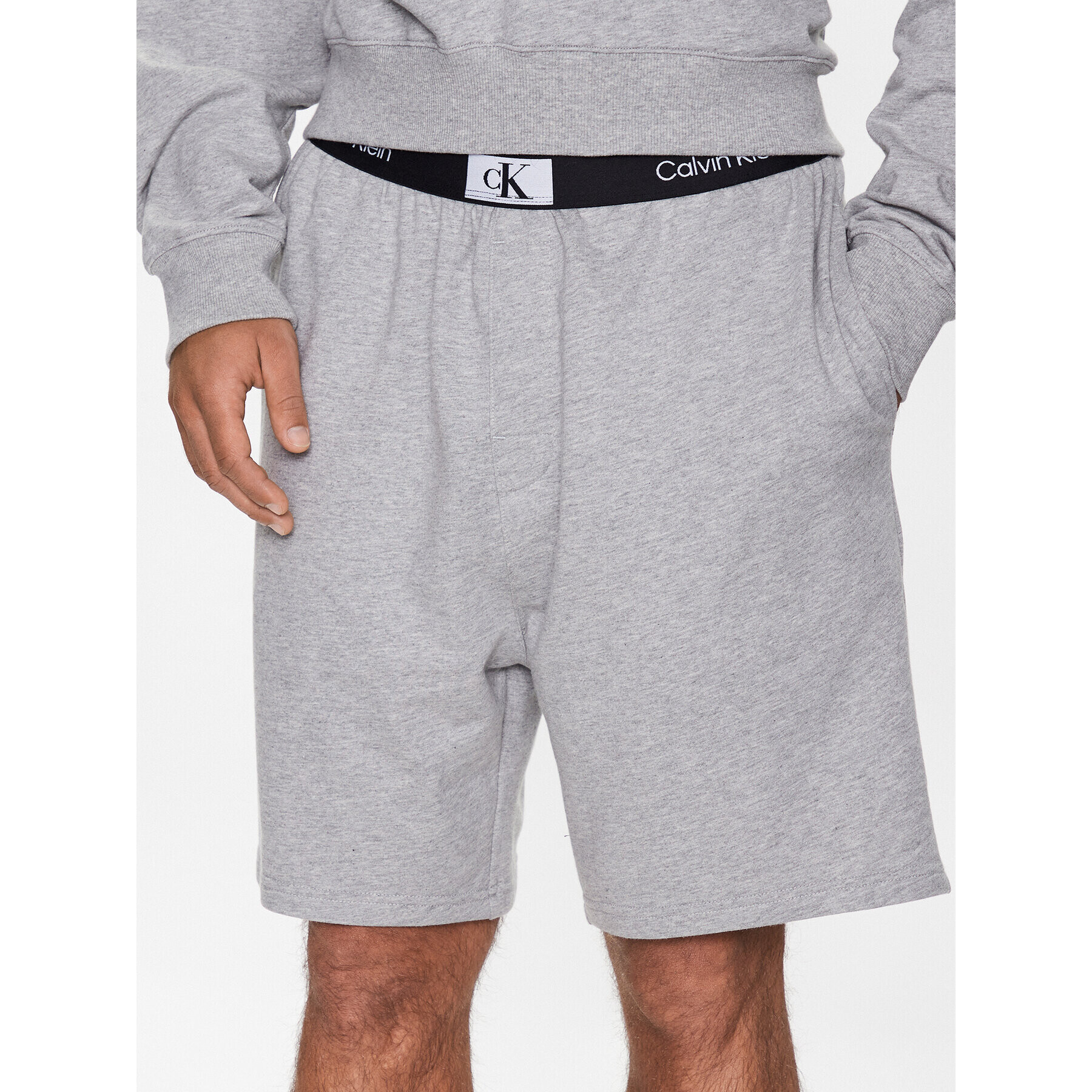 Calvin Klein Underwear Kratke hlače pižama 000NM2417E Siva Regular Fit - Pepit.si