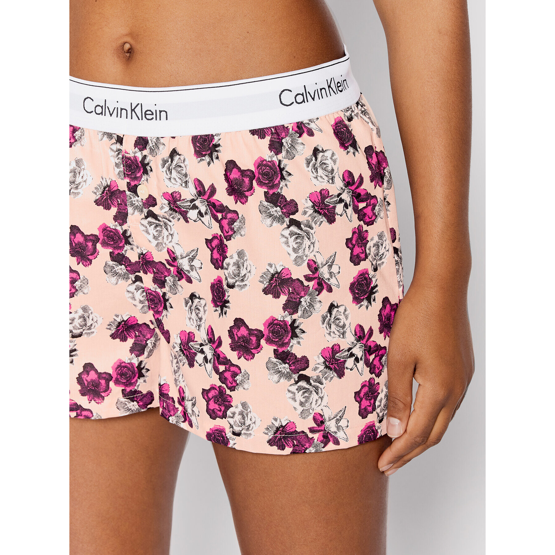 Calvin Klein Underwear Kratke hlače pižama 000QS6080E Roza Regular Fit - Pepit.si