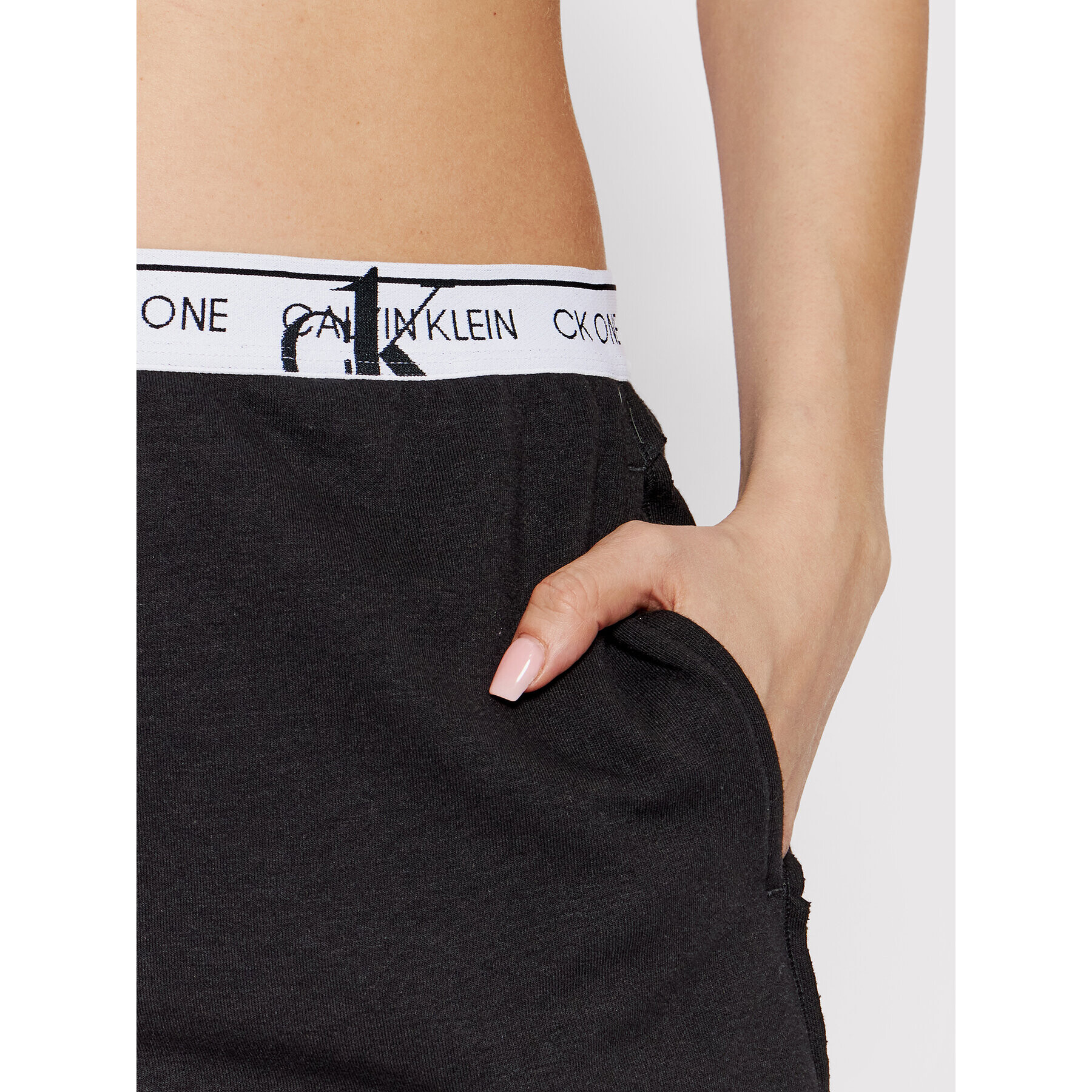 Calvin Klein Underwear Kratke hlače pižama 000QS6808E Črna Regular Fit - Pepit.si