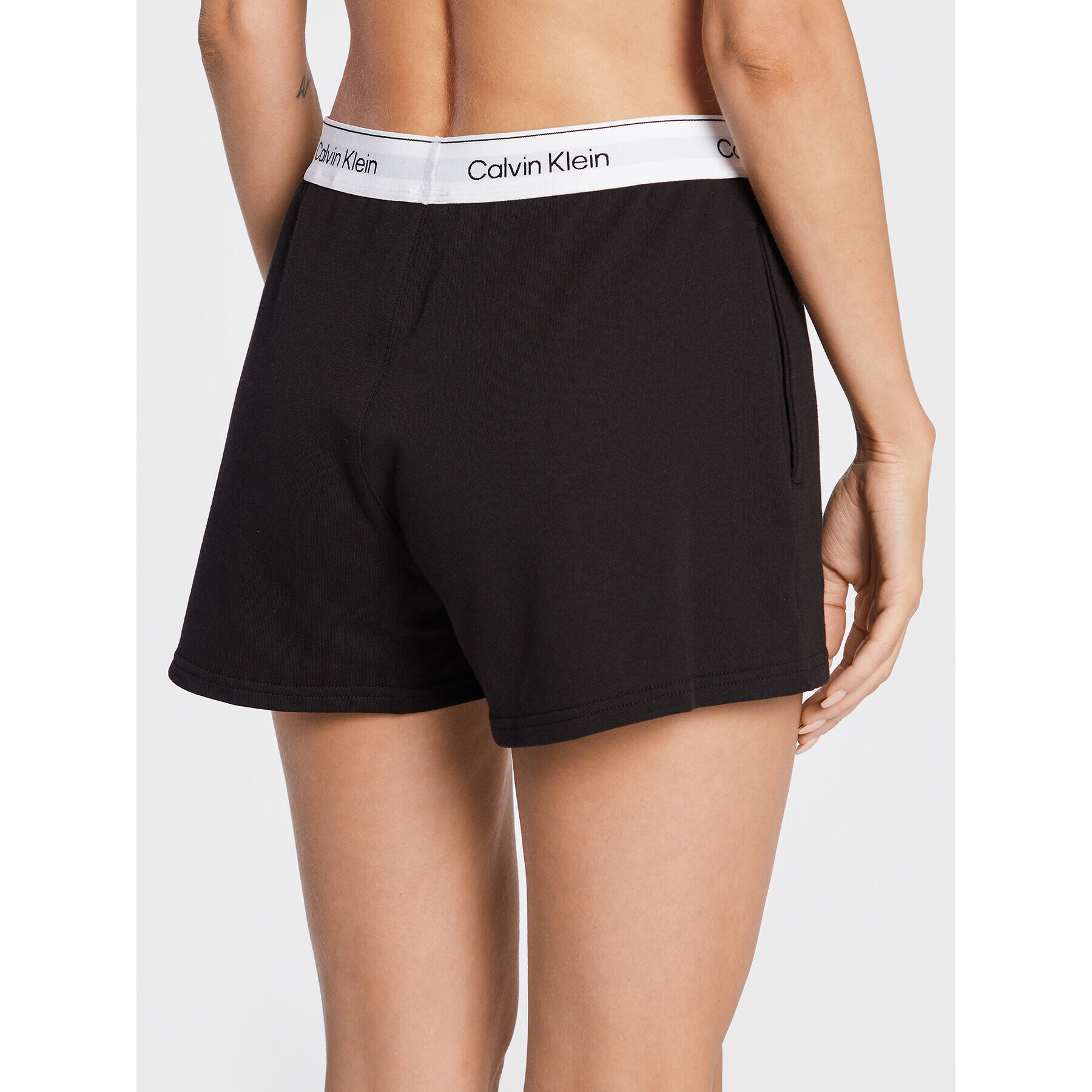 Calvin Klein Underwear Kratke hlače pižama 000QS6871E Črna Regular Fit - Pepit.si