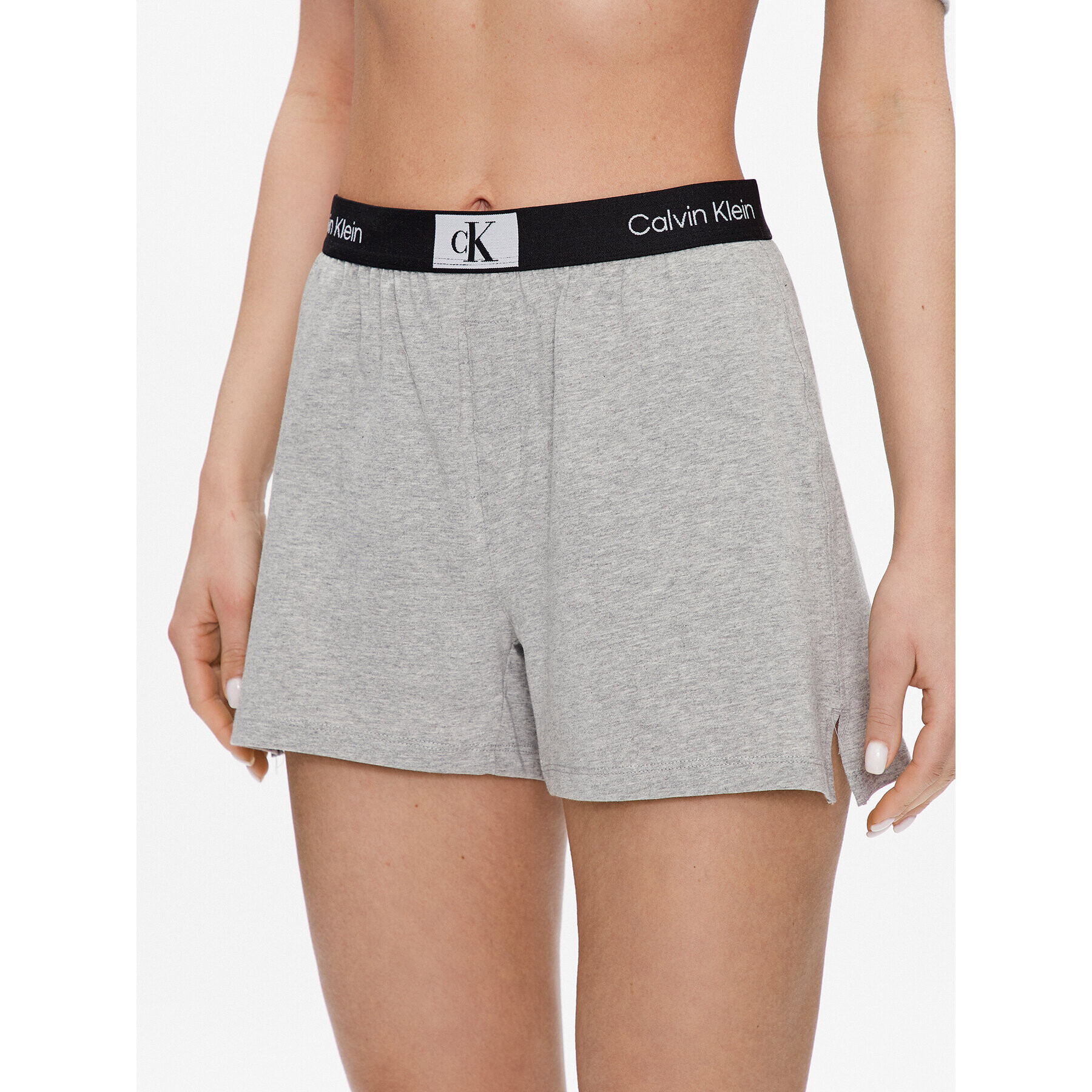 Calvin Klein Underwear Kratke hlače pižama 000QS6947E Siva Regular Fit - Pepit.si