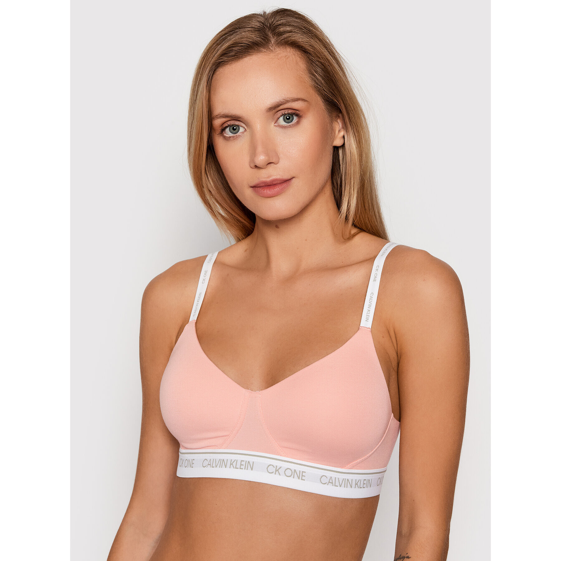 Calvin Klein Underwear Nedrček brez kosti 000QF6094E Roza - Pepit.si