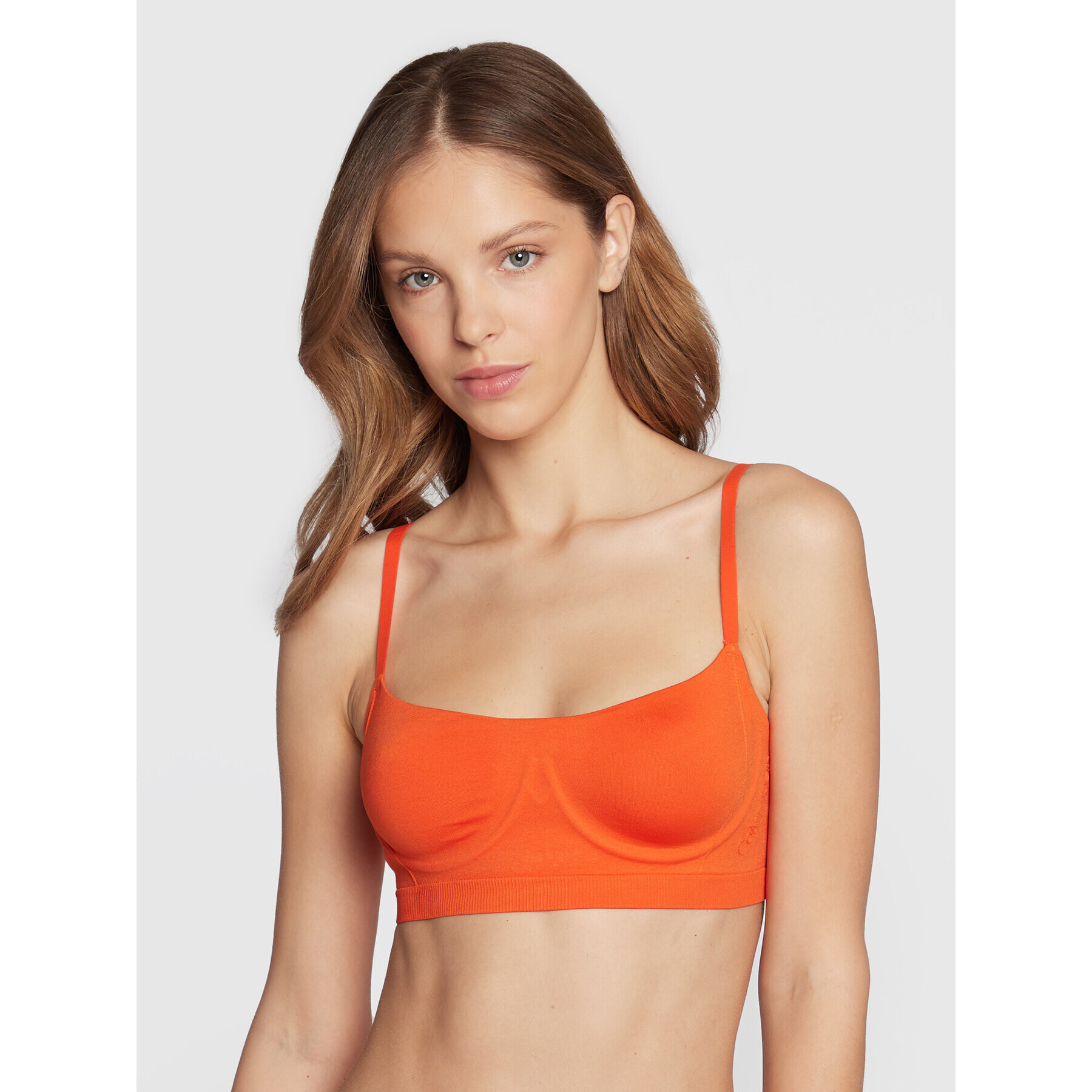 Calvin Klein Underwear Nedrček brez kosti 000QF6609E Oranžna - Pepit.si