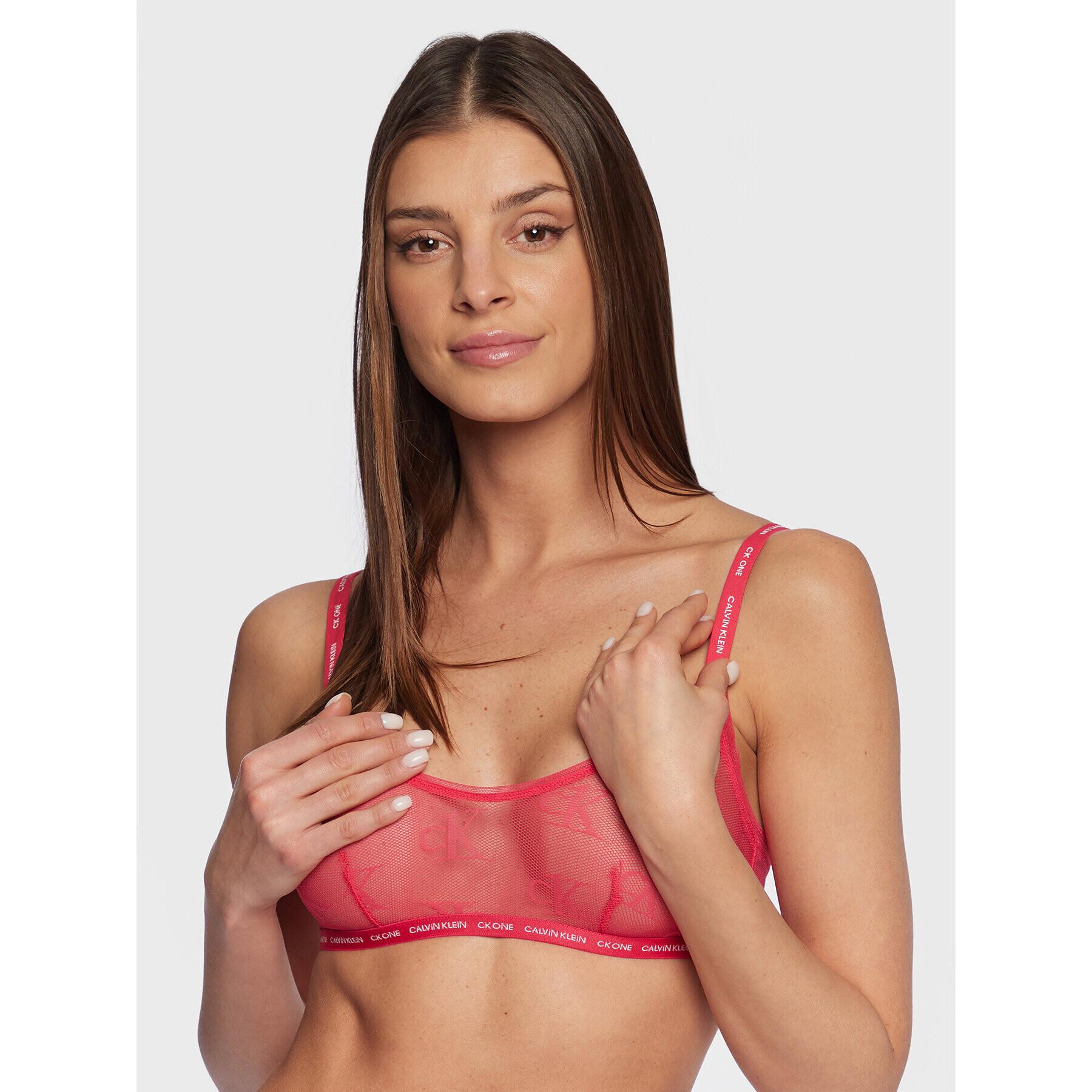 Calvin Klein Underwear Nedrček brez kosti 000QF6786E Roza - Pepit.si