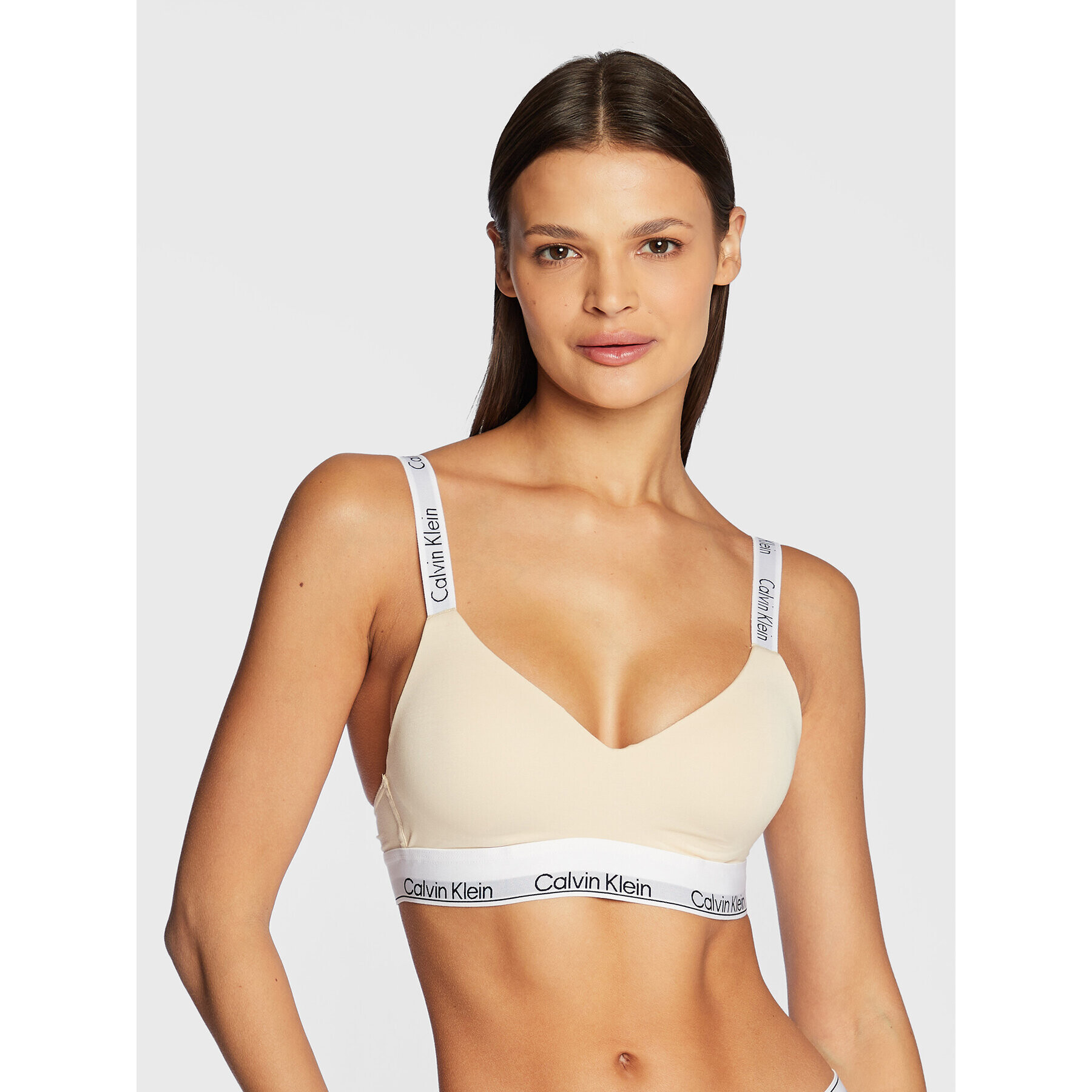 Calvin Klein Underwear Nedrček brez kosti 000QF7030E Bež - Pepit.si