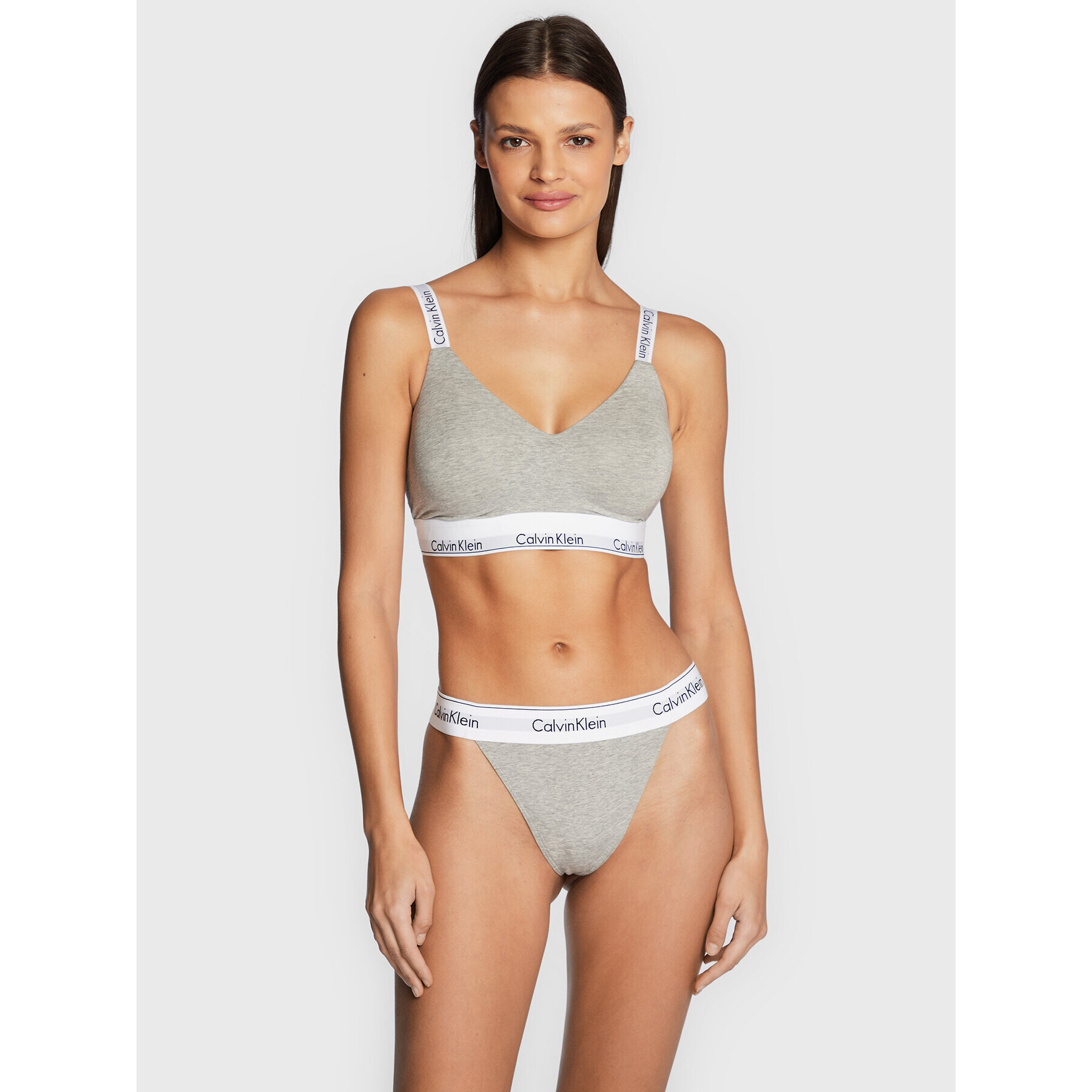 Calvin Klein Underwear Nedrček brez kosti 000QF7060E Siva - Pepit.si