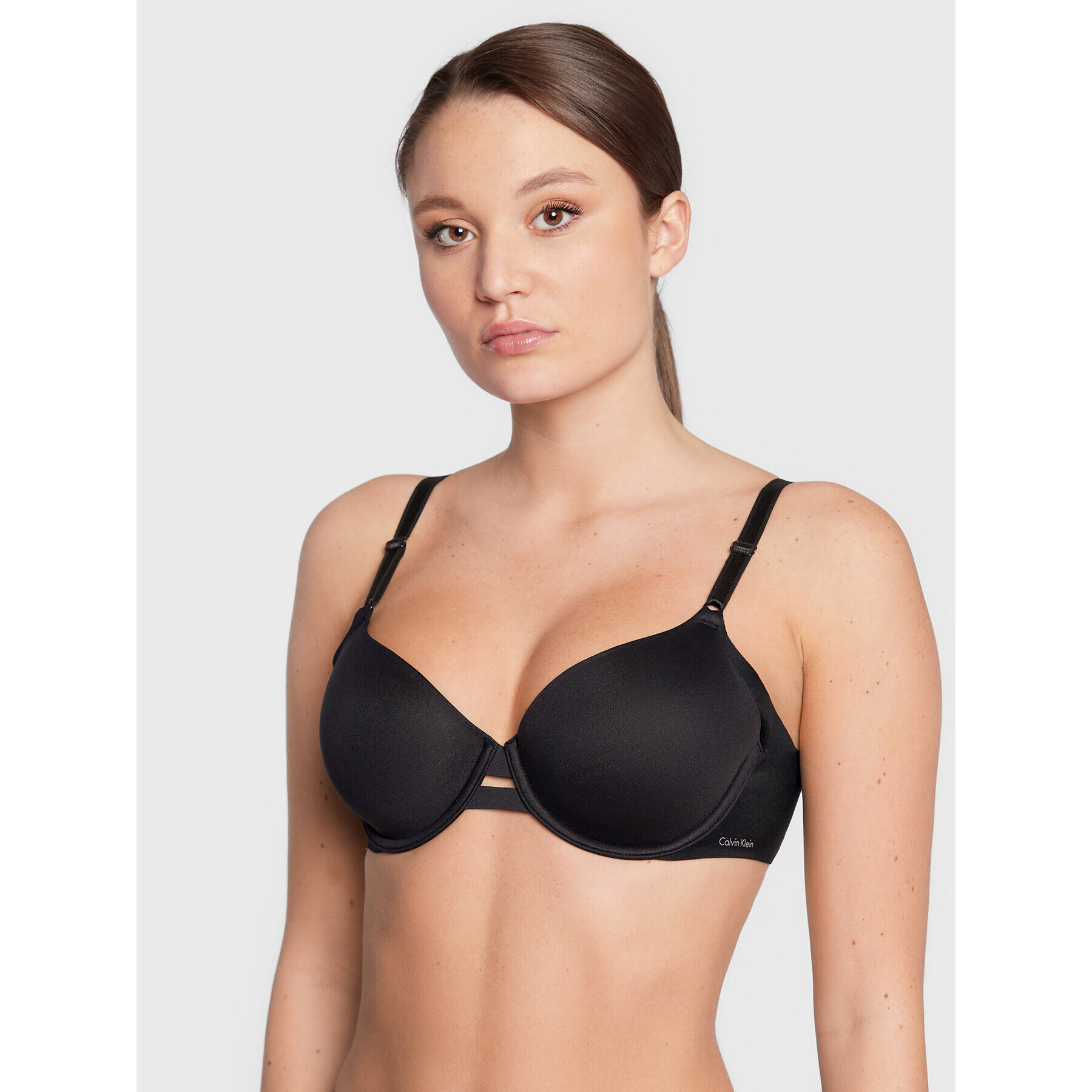 Calvin Klein Underwear Nedrček brez šivov 000QF1184E Črna - Pepit.si