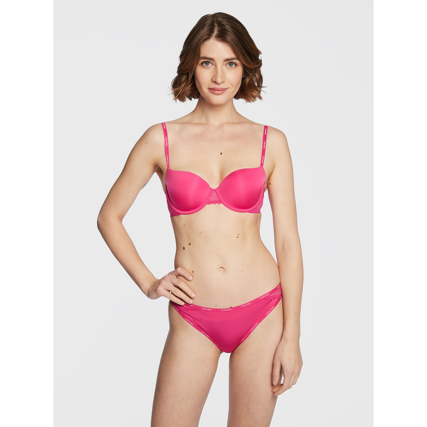 Calvin Klein Underwear Nedrček s kostjo 000QF5146E Roza - Pepit.si