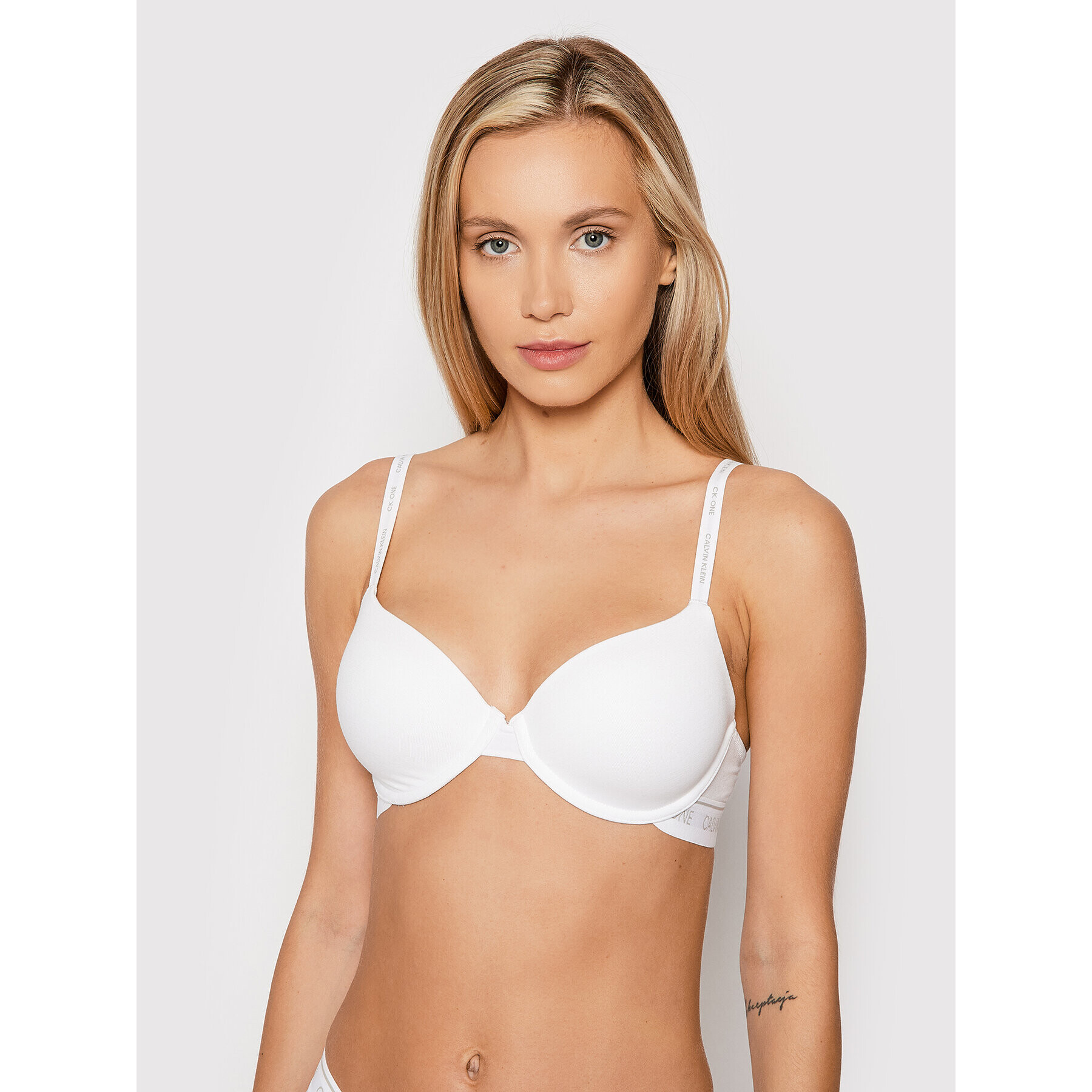 Calvin Klein Underwear Nedrček s kostjo 000QF5732E Bela - Pepit.si