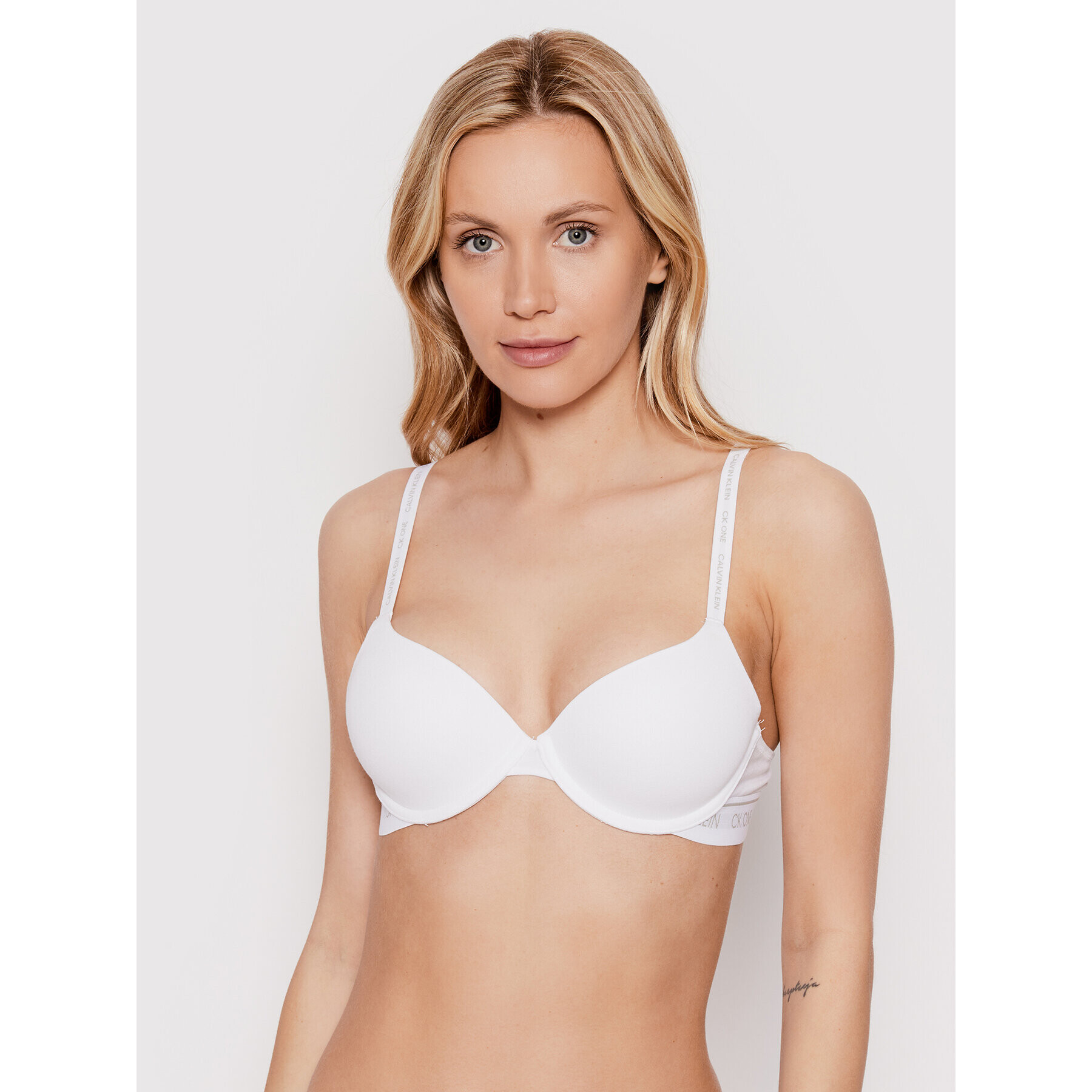 Calvin Klein Underwear Nedrček s kostjo 000QF5732E Bela - Pepit.si