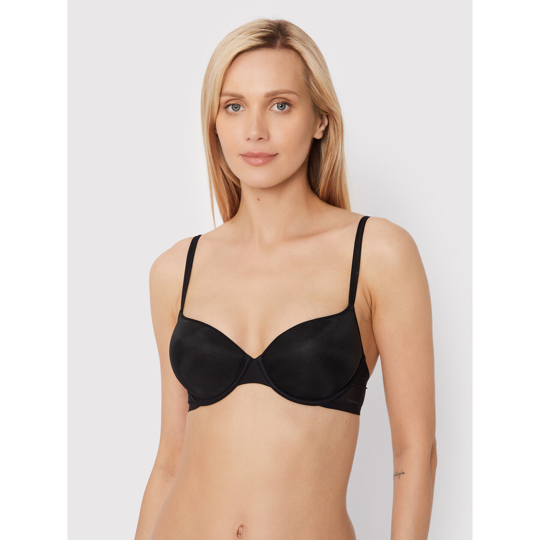 Calvin Klein Underwear Nedrček s kostjo 000QF6068E Črna - Pepit.si